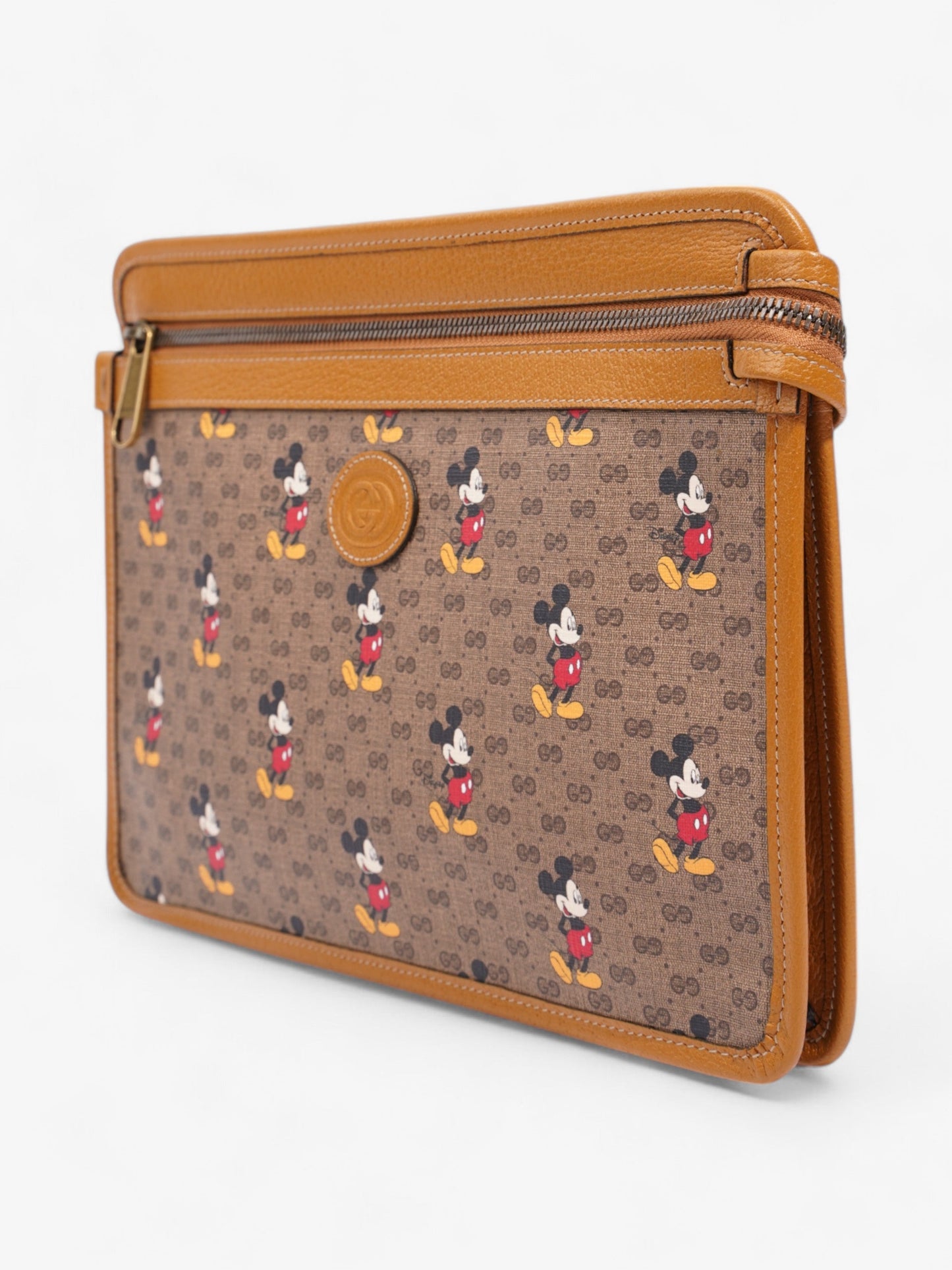 Gucci Disney Clutch Supreme Coated Canvas Tan Clutch Bag