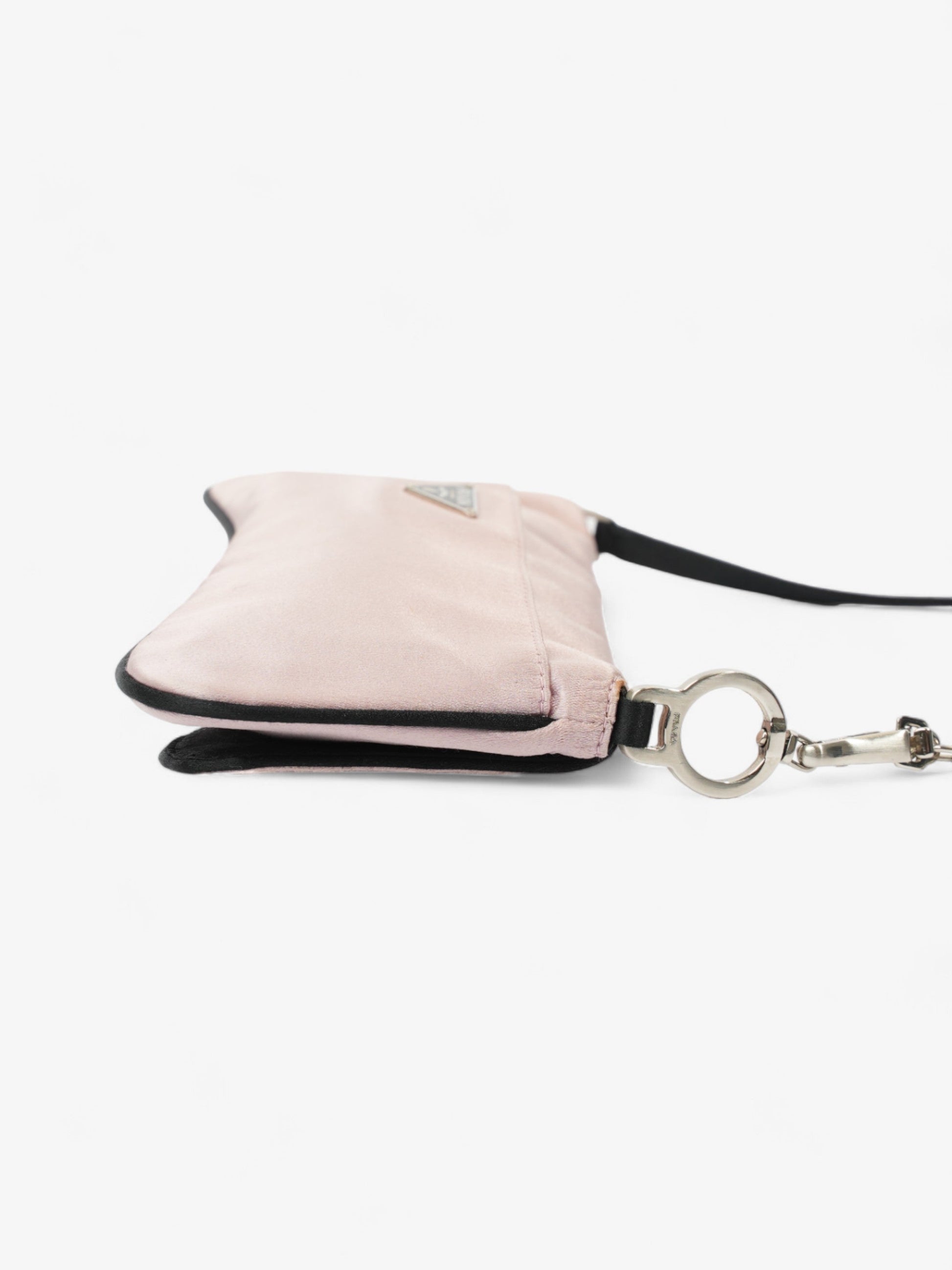 Prada Pouch Shoulder Bag Satin Black Pink