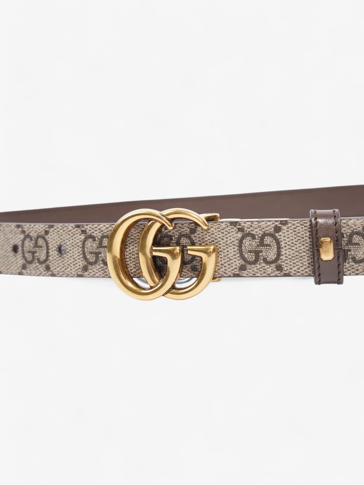 Gucci Marmont Reversible Thin Belt Supreme Handbag Canvas Brown Accessory