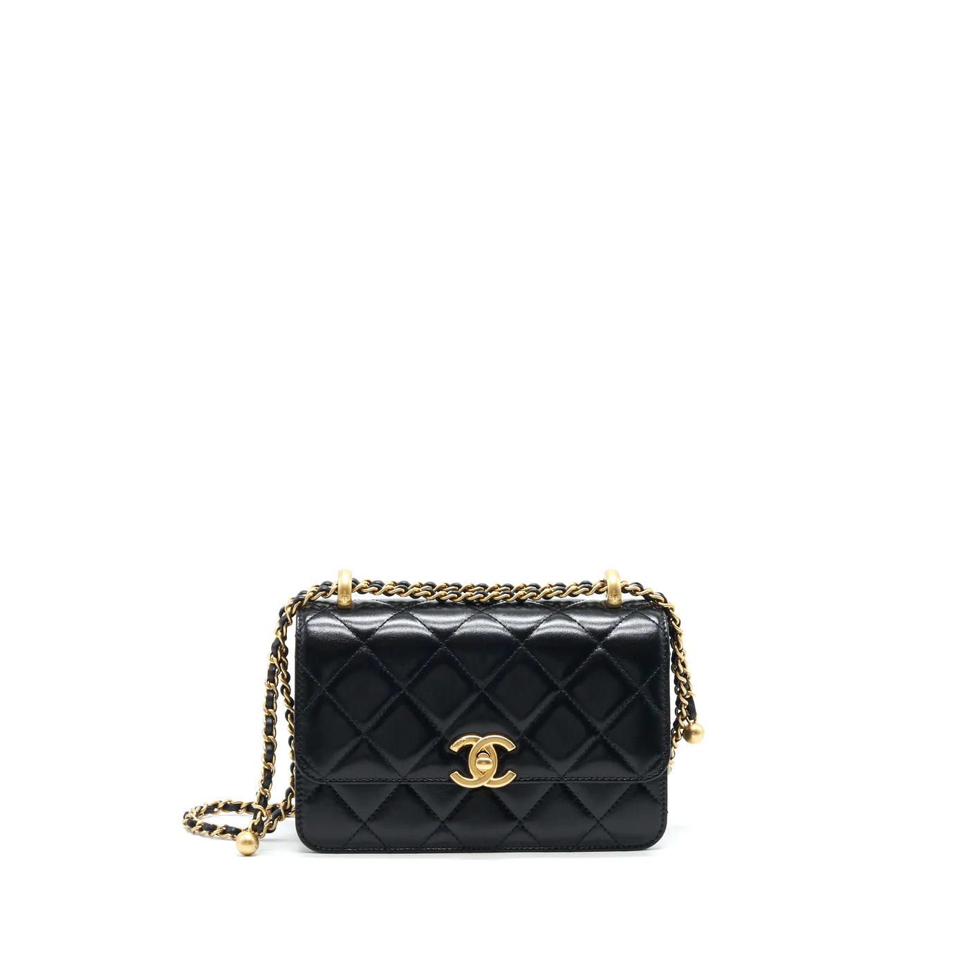 Chanel 24C crush flap calfskin GHW microchip Black Gold Shoulder Bag Ghw Microchip