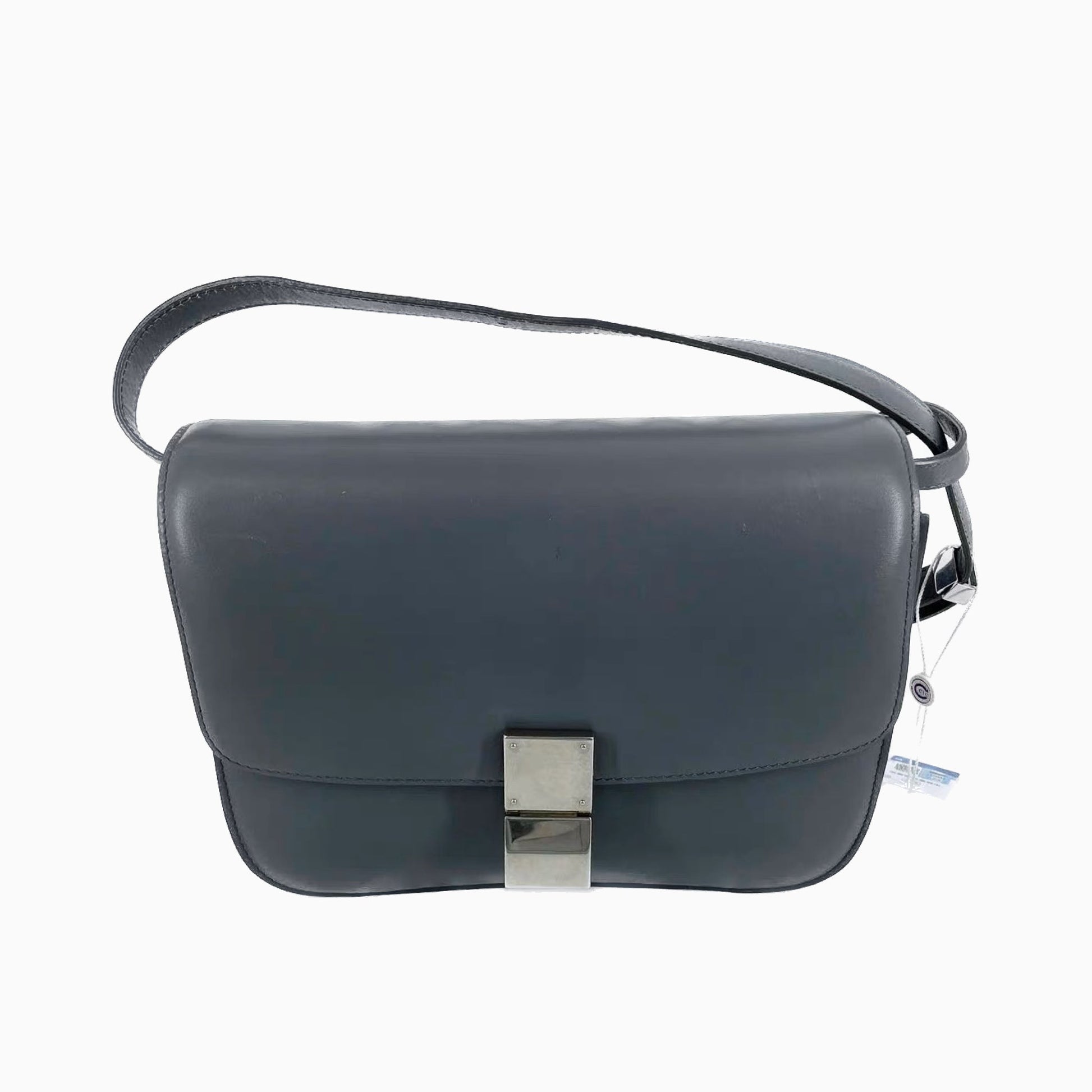 Classic Grey Box Crossbody Bag Hardware And Leather Gold