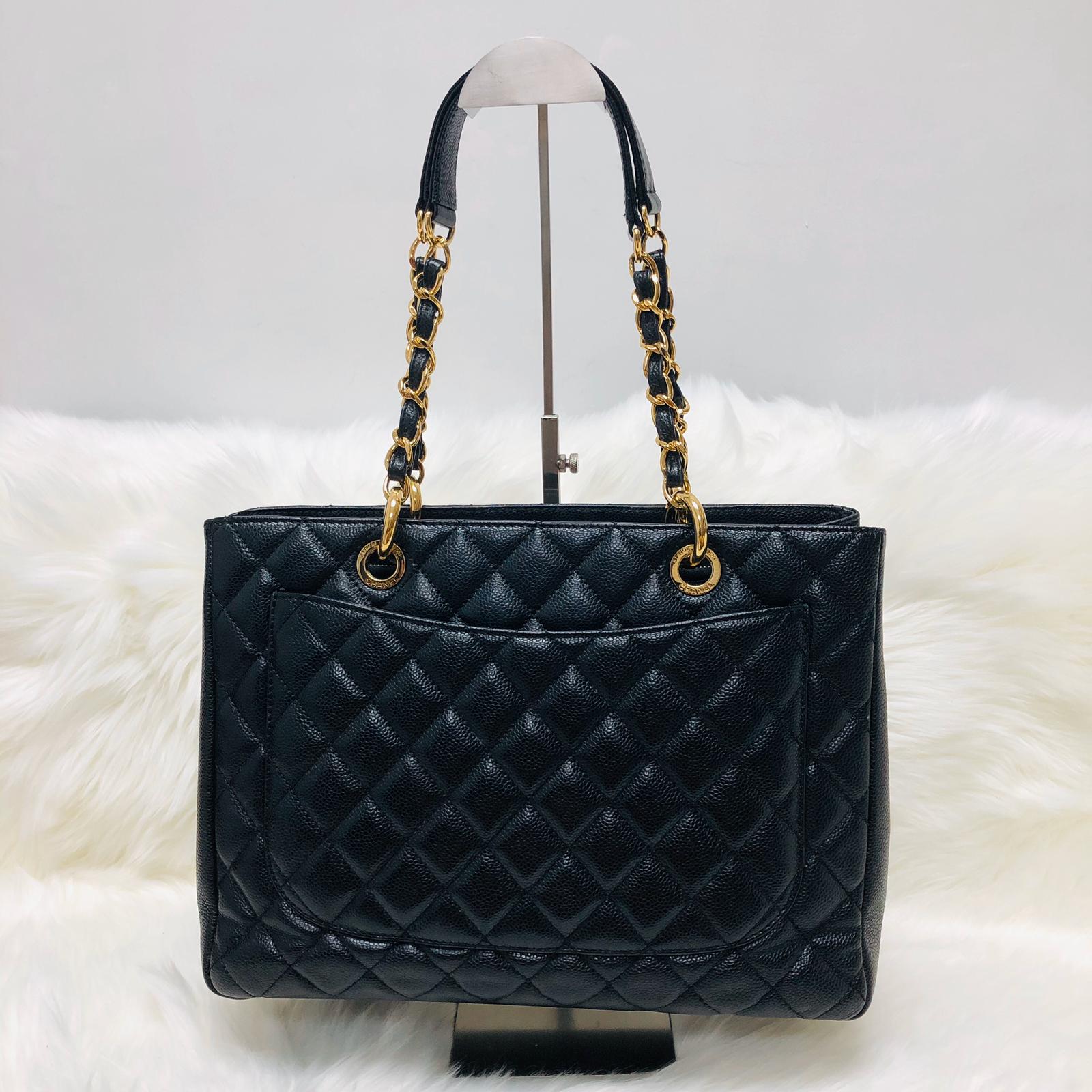 Chanel Caviar GST Grand Shopping Tote in Leather Black Shoulder Bag