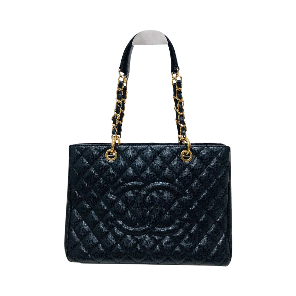 Chanel Caviar GST Grand Shopping Tote in Leather Black Shoulder Bag