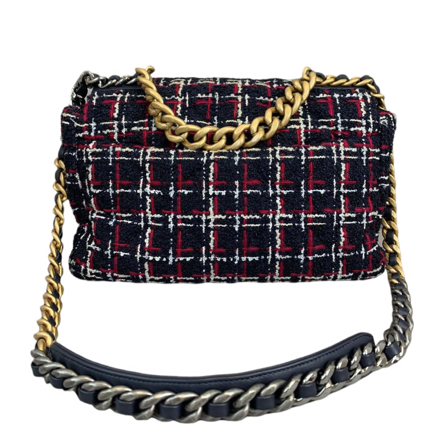 Chanel 19 Tweed Bag MHW Leather Small Crossbody Bag
