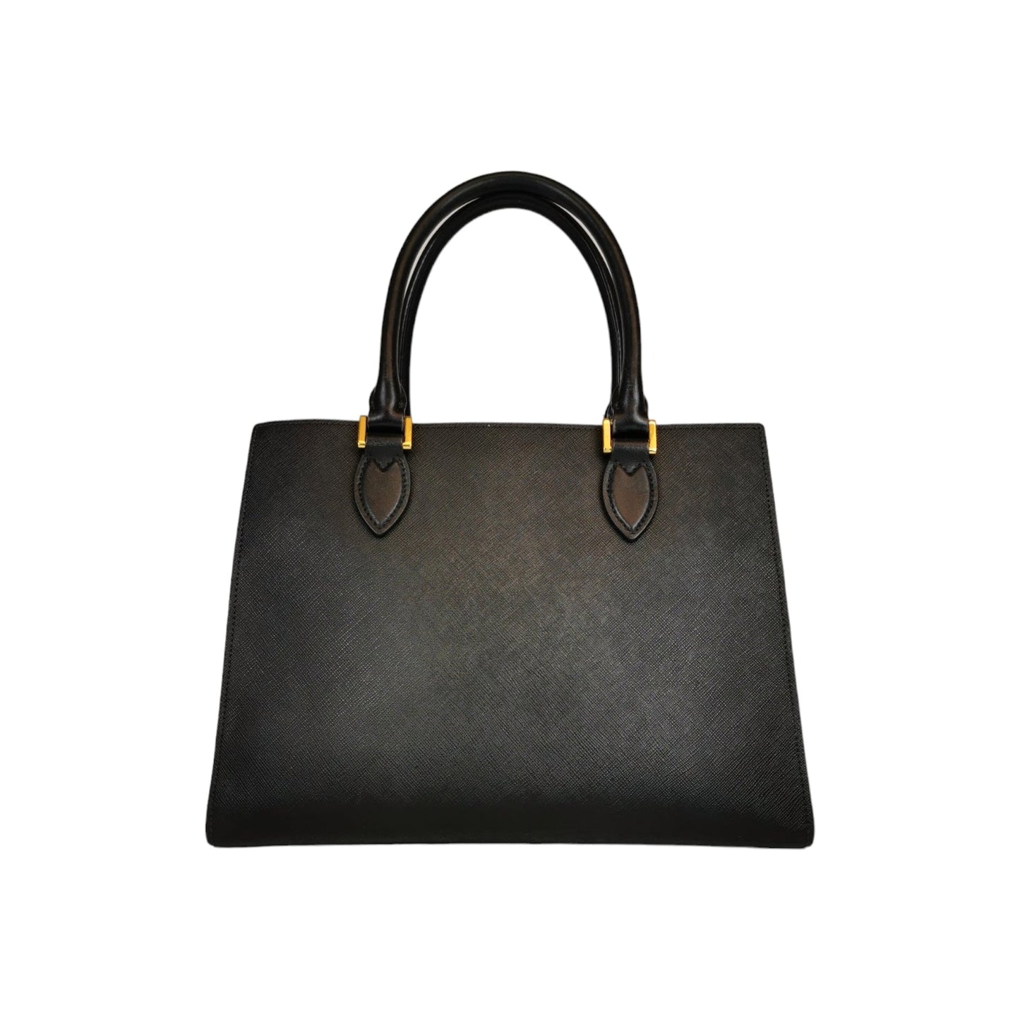 Prada Of Prada Zip Tote Handbag Blue Saffiano Black Tote Bag