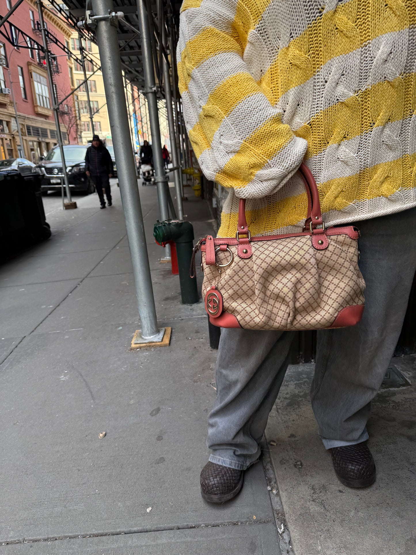 Gucci Sukey Diamante Canvas Top Handle Bag
