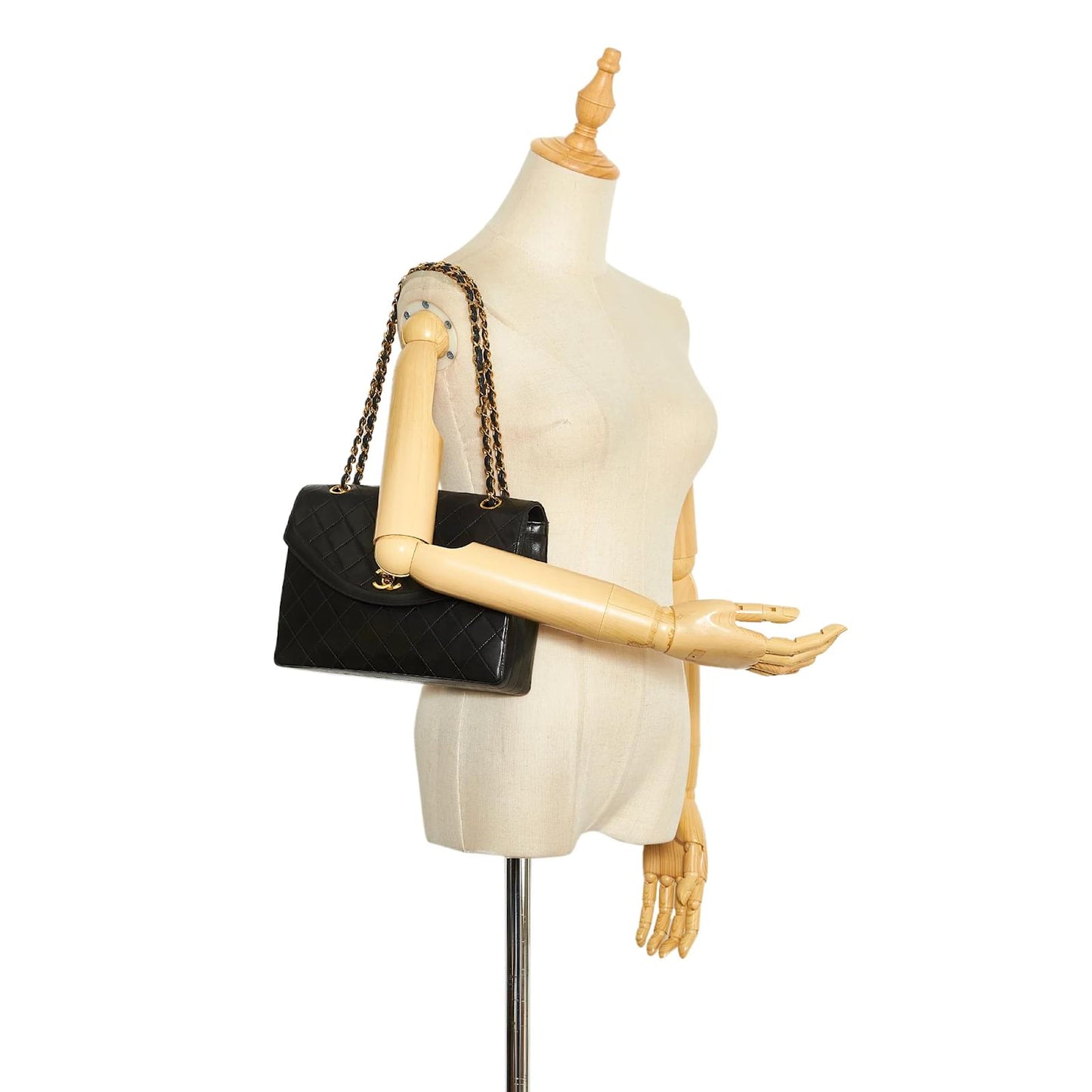 Chanel Quilted Lambskin Paris Limited Single Flap Black Gold Handbag