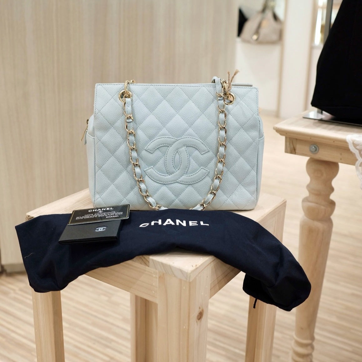 Chanel GST caviar leather tote bag