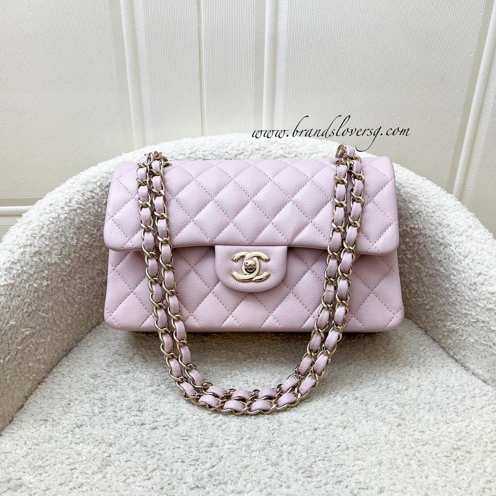 Chanel Small Classic Flap Cf in 21S Rose Clair Lilac Pink Caviar and Lghw ( ) Handbag