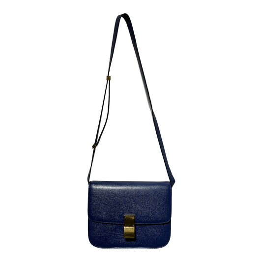 Celine Cross Body Bag Blu Plain Leather Travel Bag