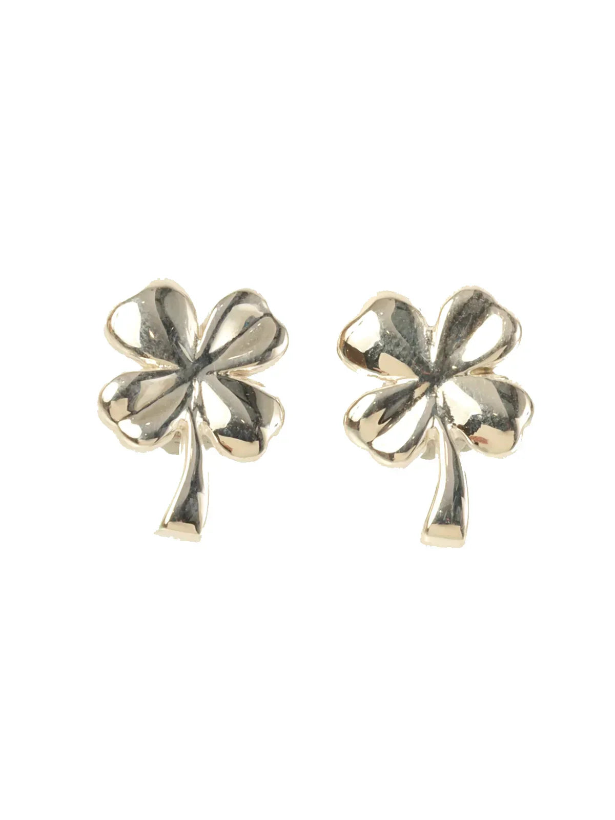 Chanel Clover Pierced Earrings Silver