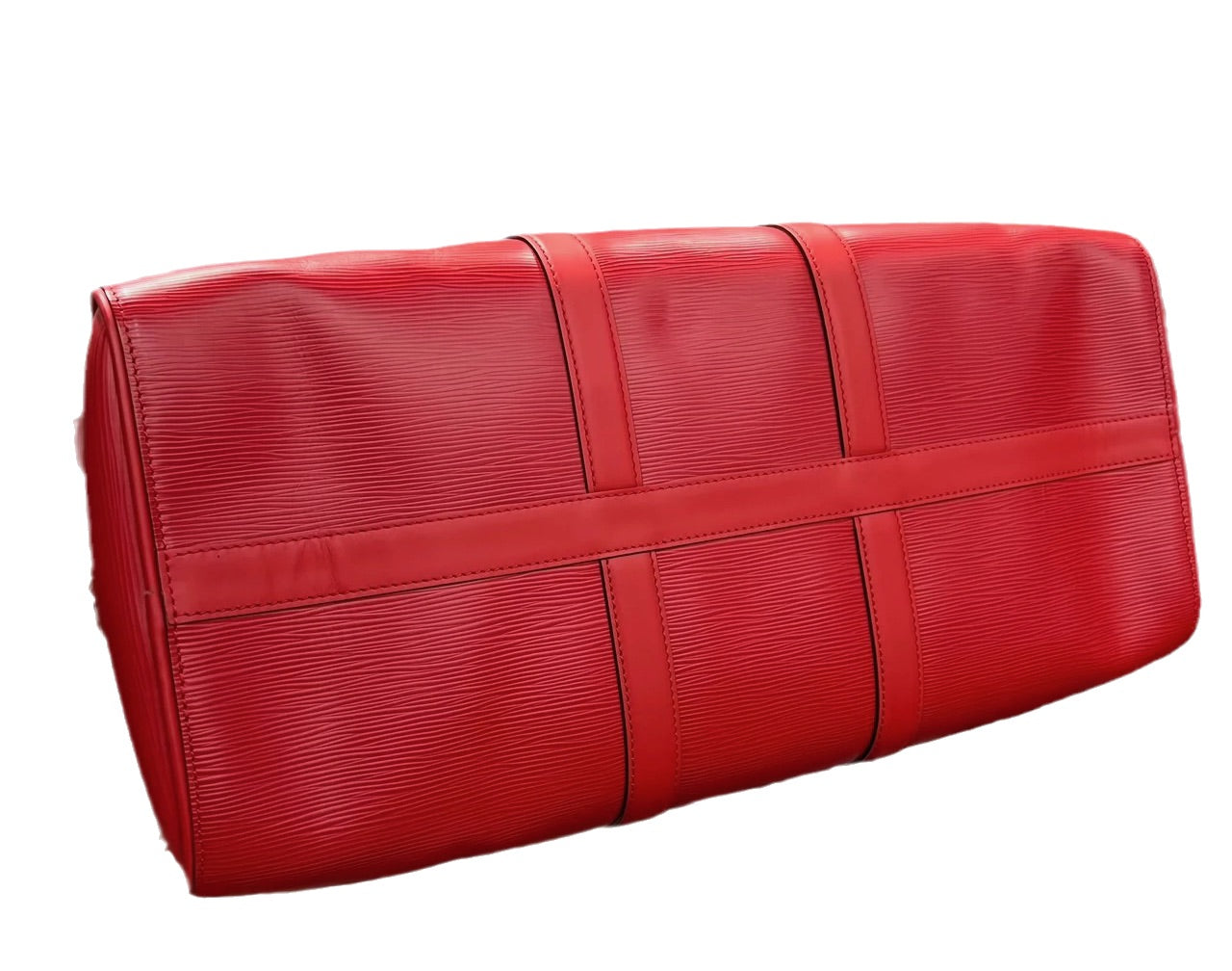 Louis Vuitton x Supreme Keepall Bandouliere Epi Leather Red Travel Bag