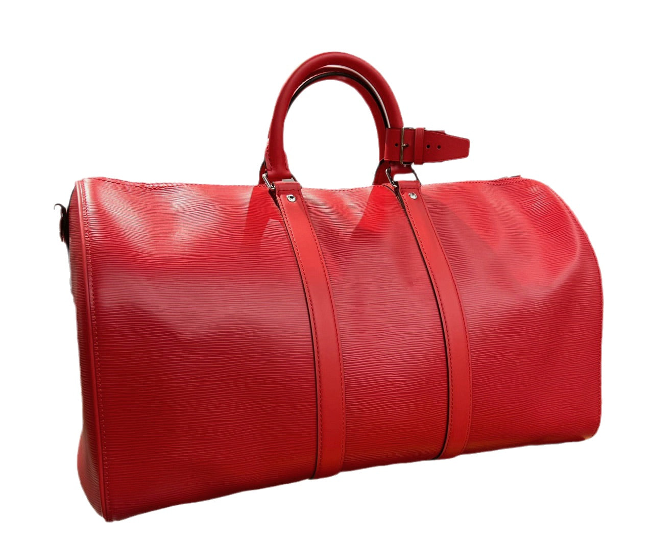 Louis Vuitton x Supreme Keepall Bandouliere Epi Leather Red Travel Bag