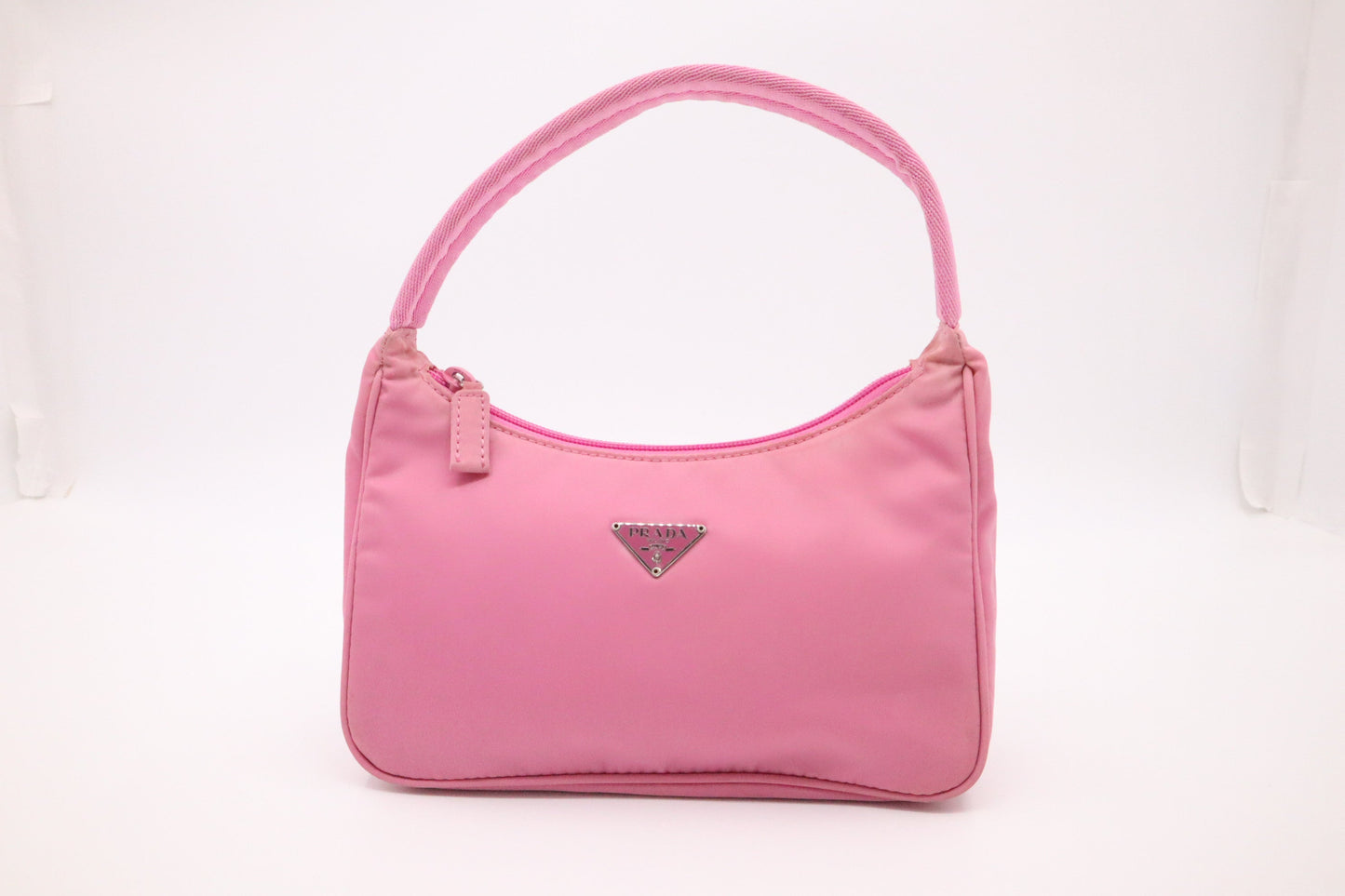 Prada Hobo Handbag In Tessuto Nylon Pink Travel Bag