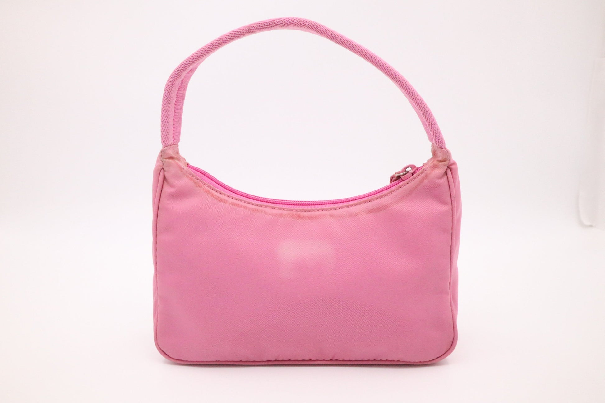 Prada Hobo Handbag In Tessuto Nylon Pink Travel Bag