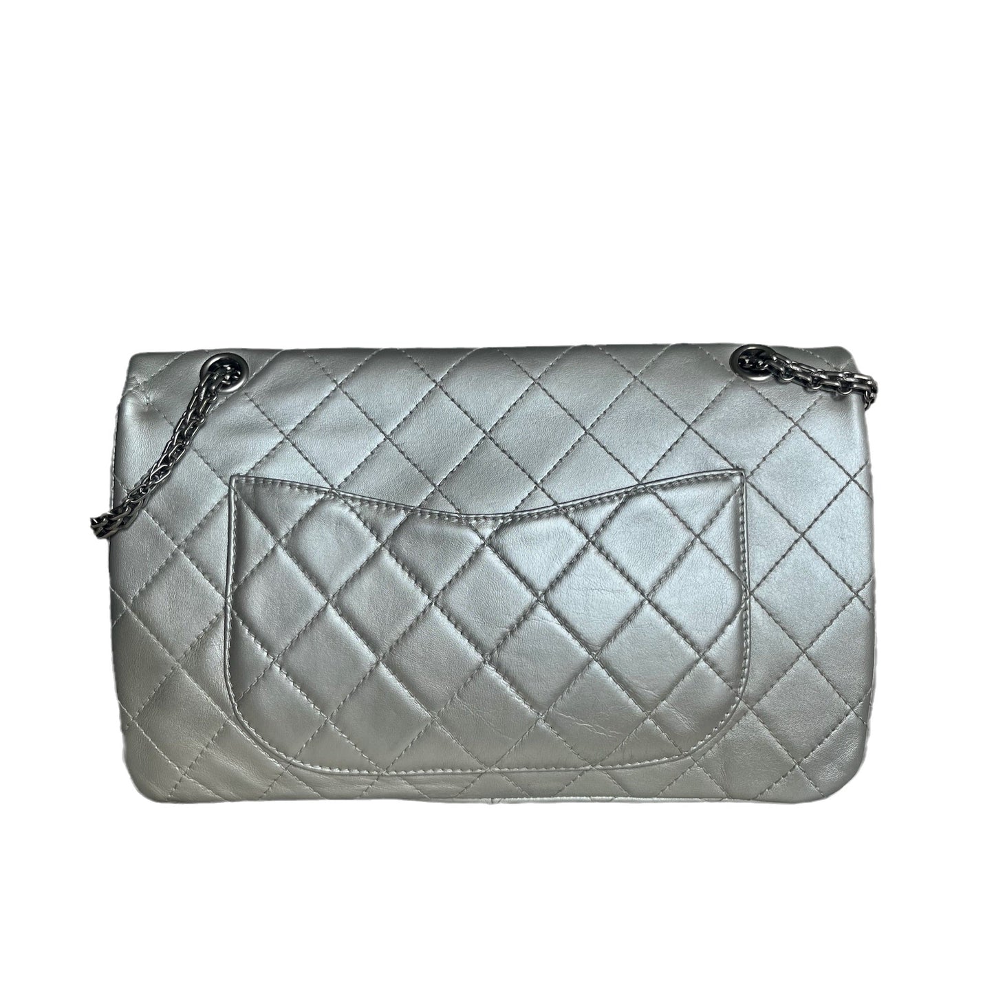 Chanel 2.55 Silver Handbag
