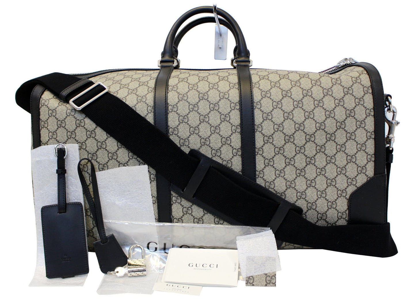 Gucci Supreme Duffle Travel Bag Canvas Monogram