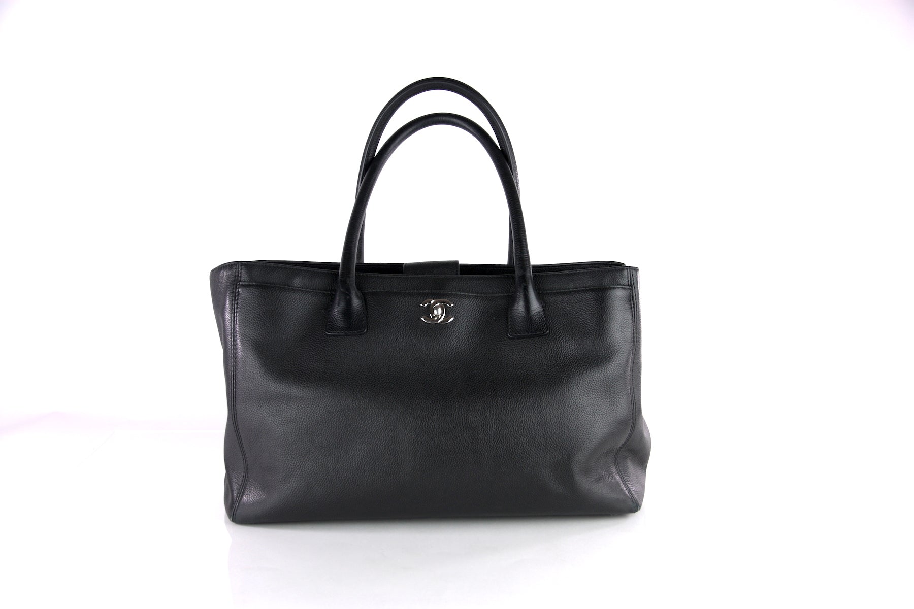 Chanel Black Executive Cerf Shopping with Strap Women Shoes