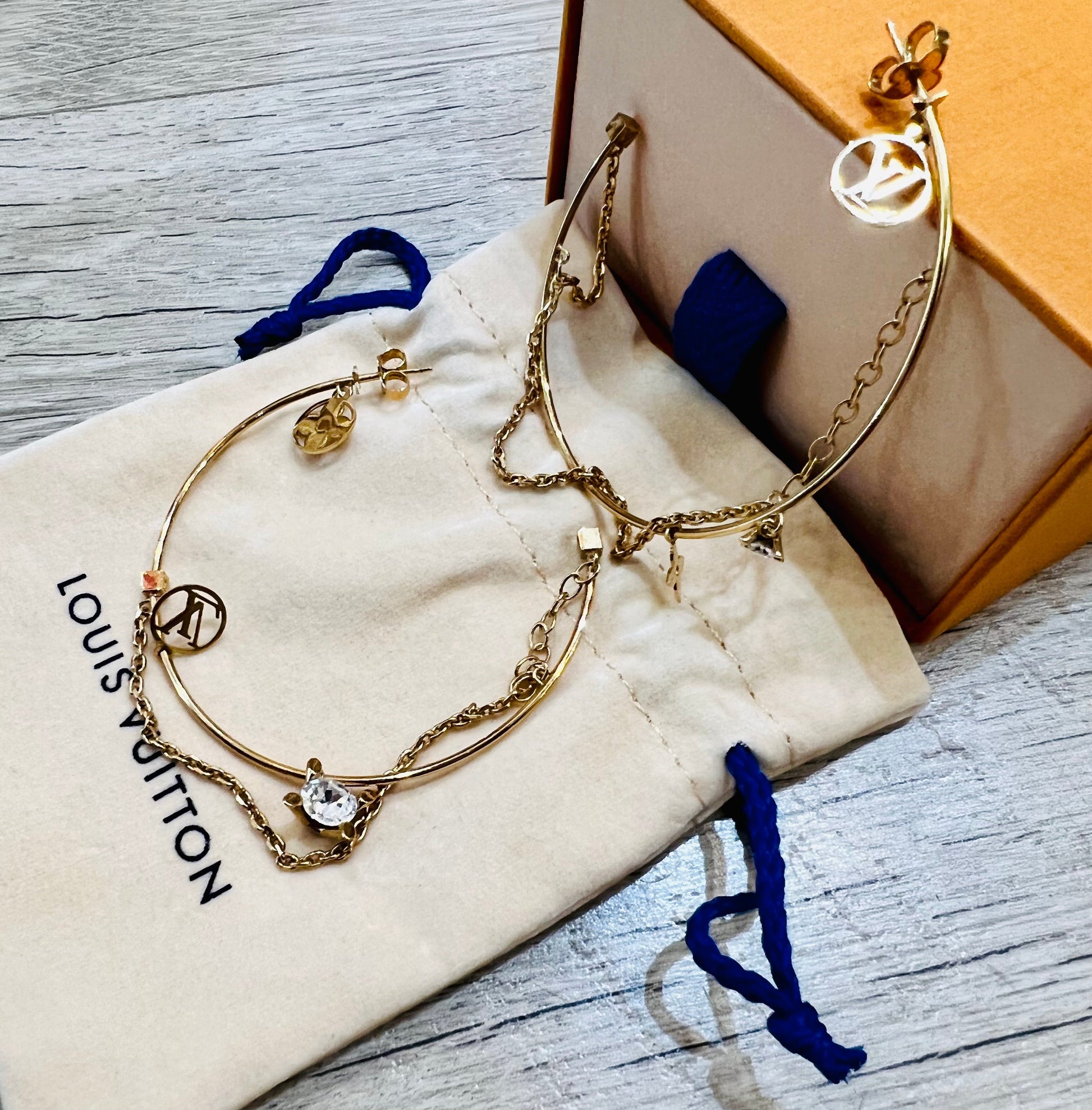 Louis Vuitton Monogram Hoops Earrings Charms & Chains Jewelry Accessory