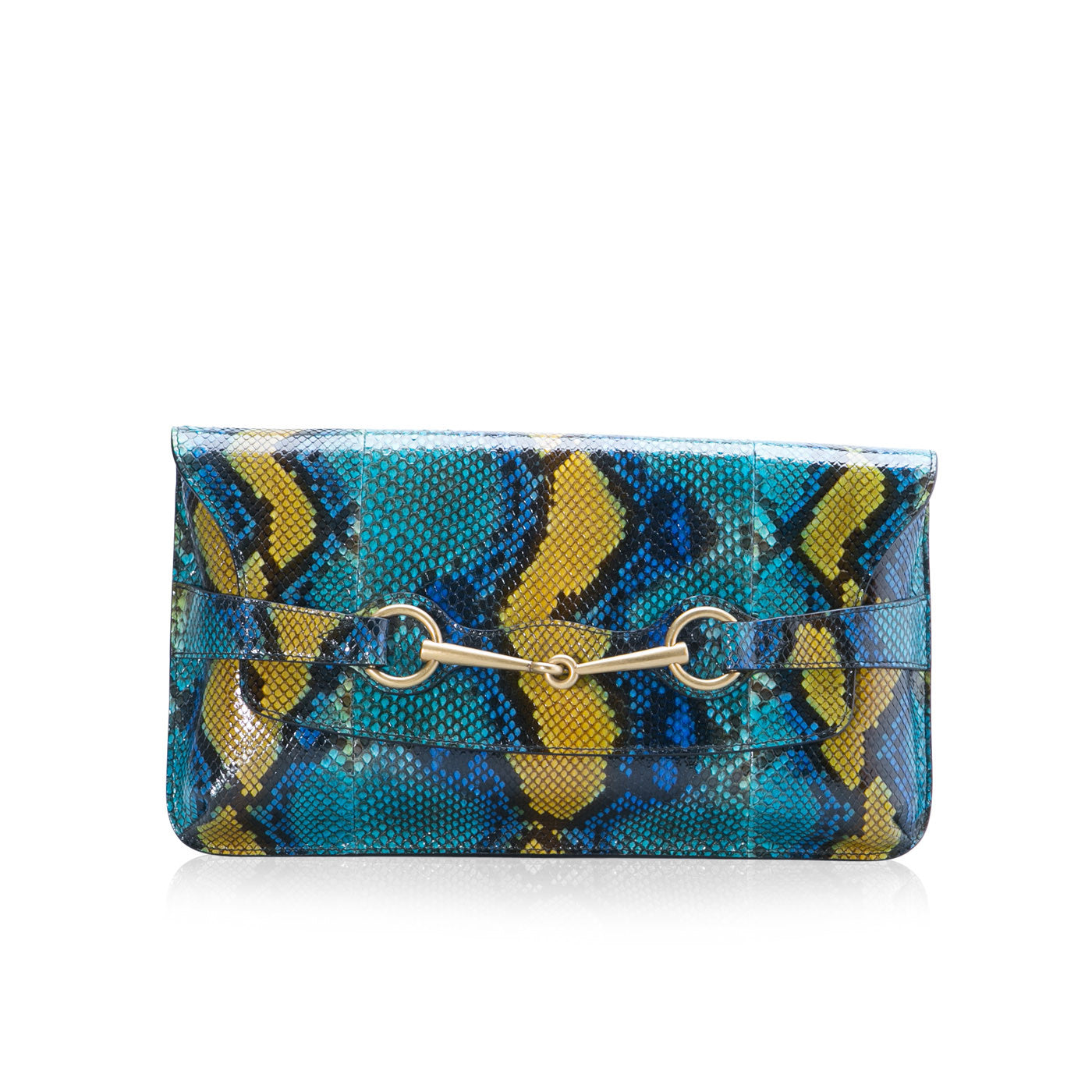Gucci Bright Bit Python Clutch Clutch Bag