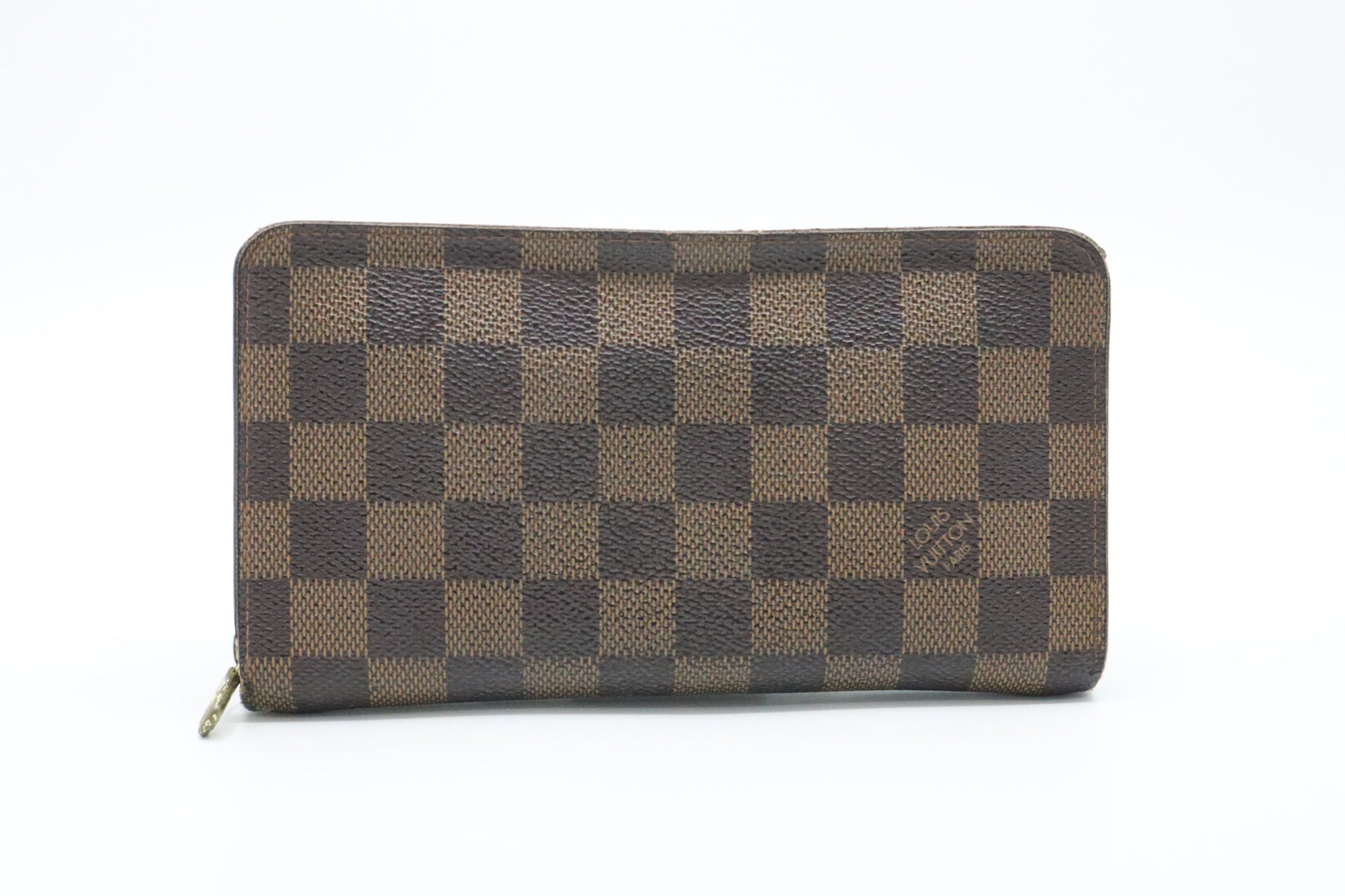 Louis Vuitton Zip Ebene Damier Canvas Wallet Case