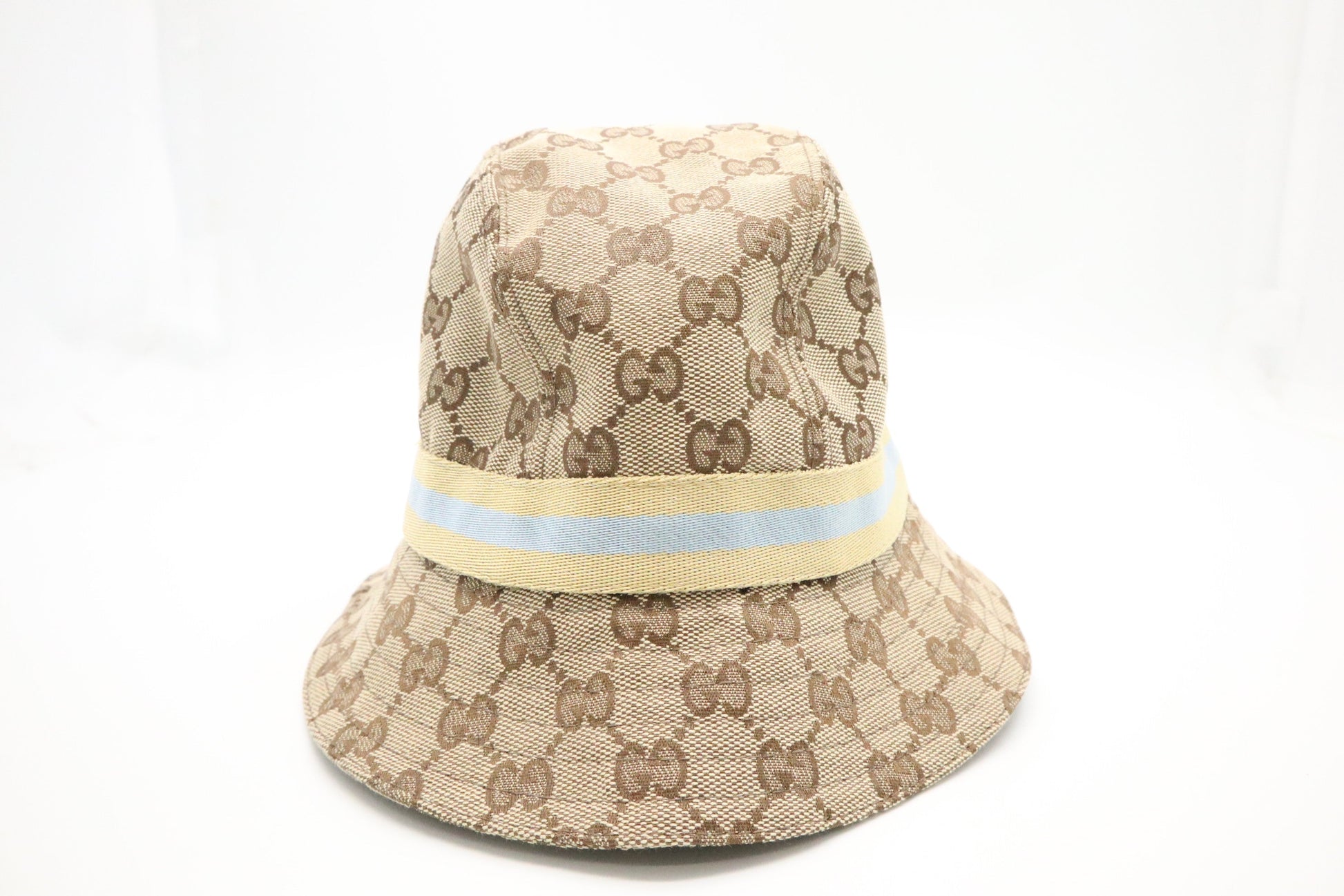 Gucci Bucket Beige Brown Canvas Hat