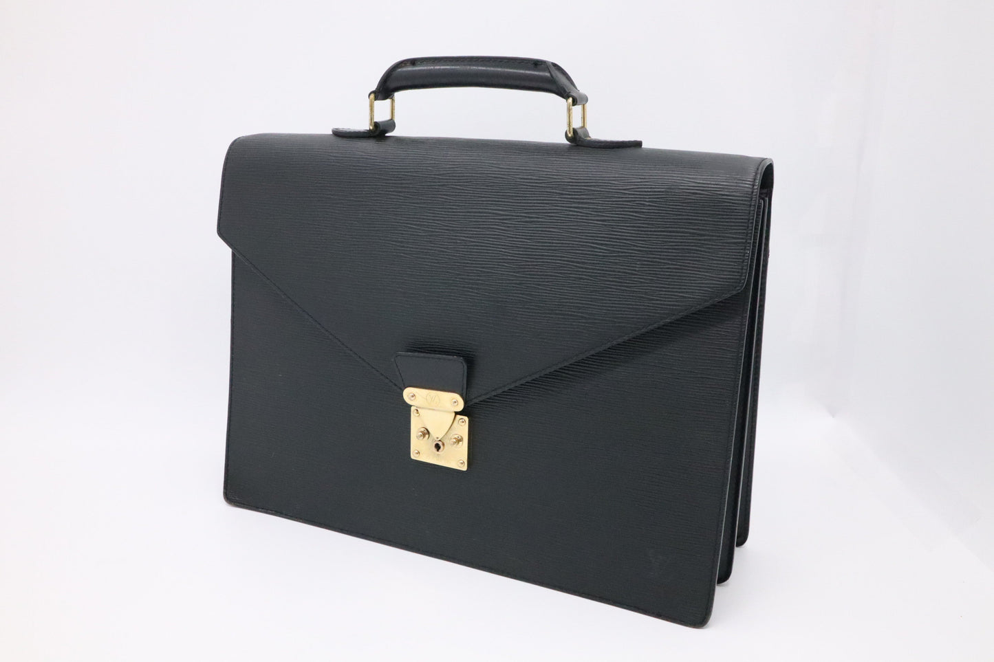 Louis Vuitton Serviette Consellier Black Leather Epi Handbag
