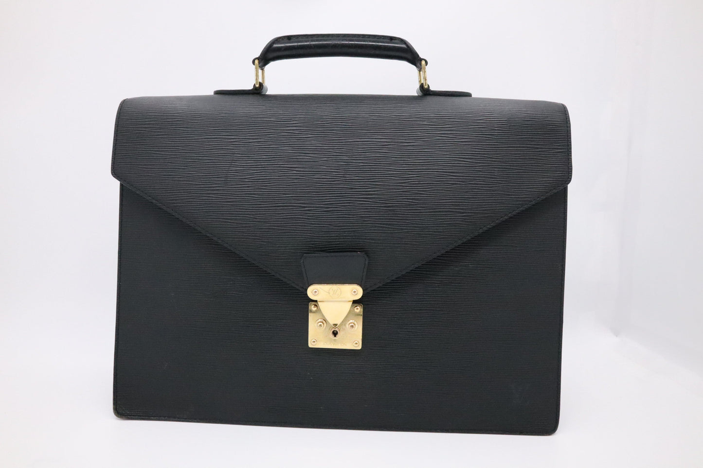 Louis Vuitton Serviette Consellier Black Leather Epi Handbag