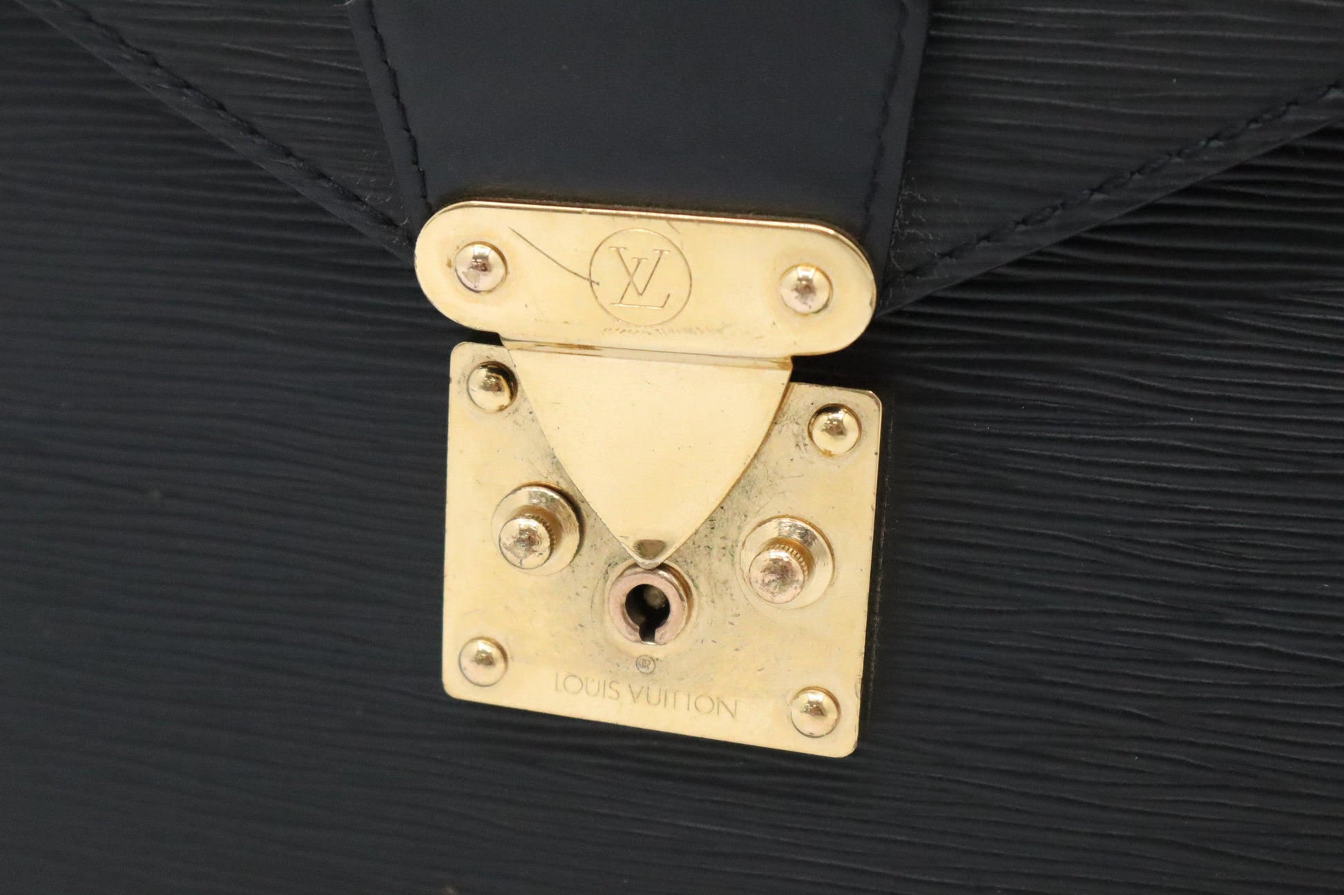 Louis Vuitton Serviette Consellier Black Leather Epi Handbag