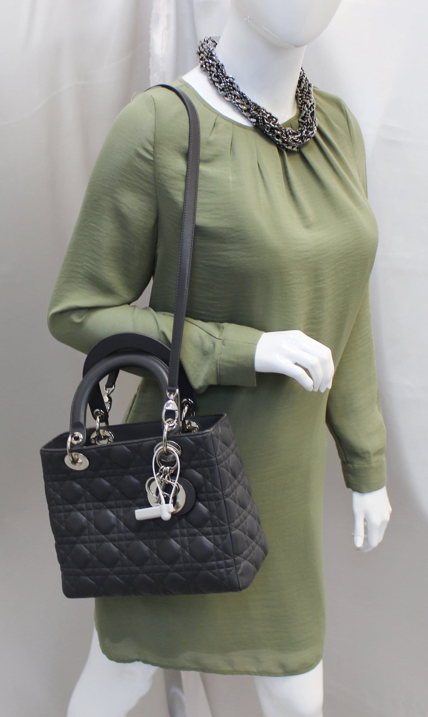 Dior Cannage Lambskin Lady Bag Leather Quilted Travel Bag