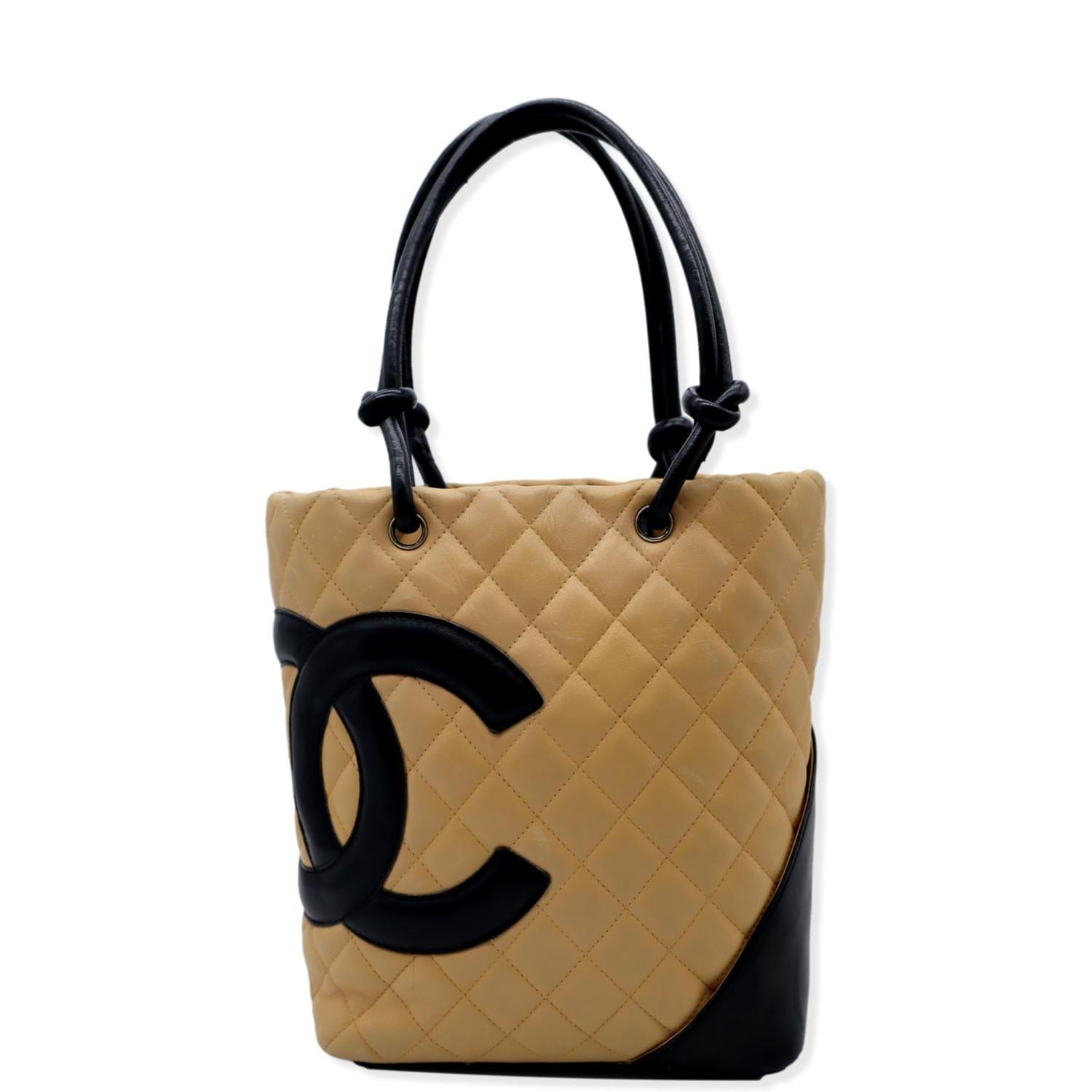 Chanel Cambon Ligne Quilted Beige Travel Bag