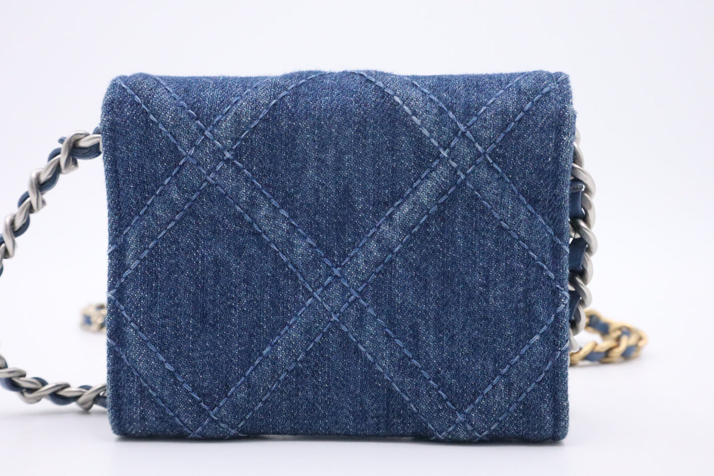 Chanel 19 Card on Denim Canvas Wallet Case