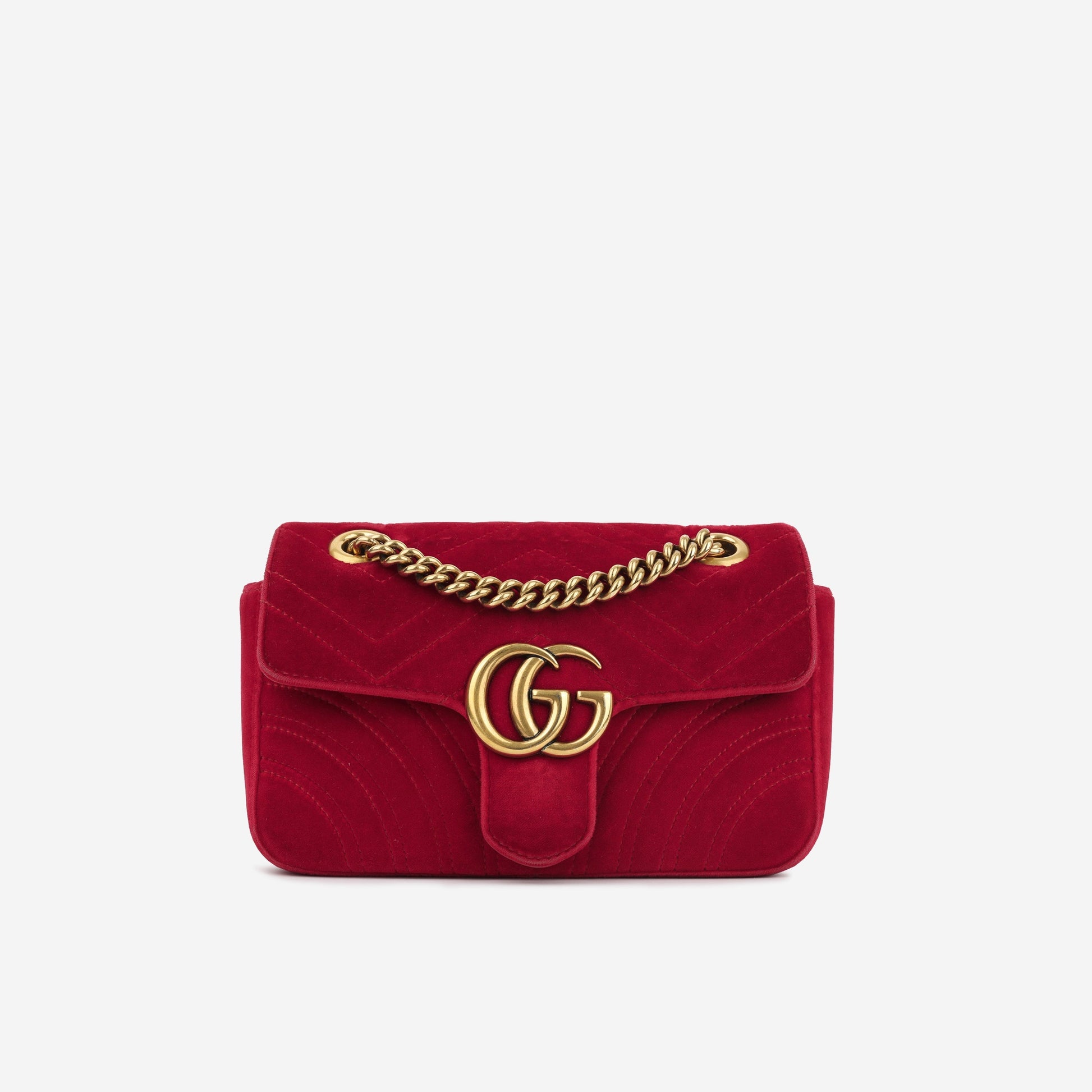 Gucci Marmont Velvet Shoulder Bag Mini Handbag Ghw