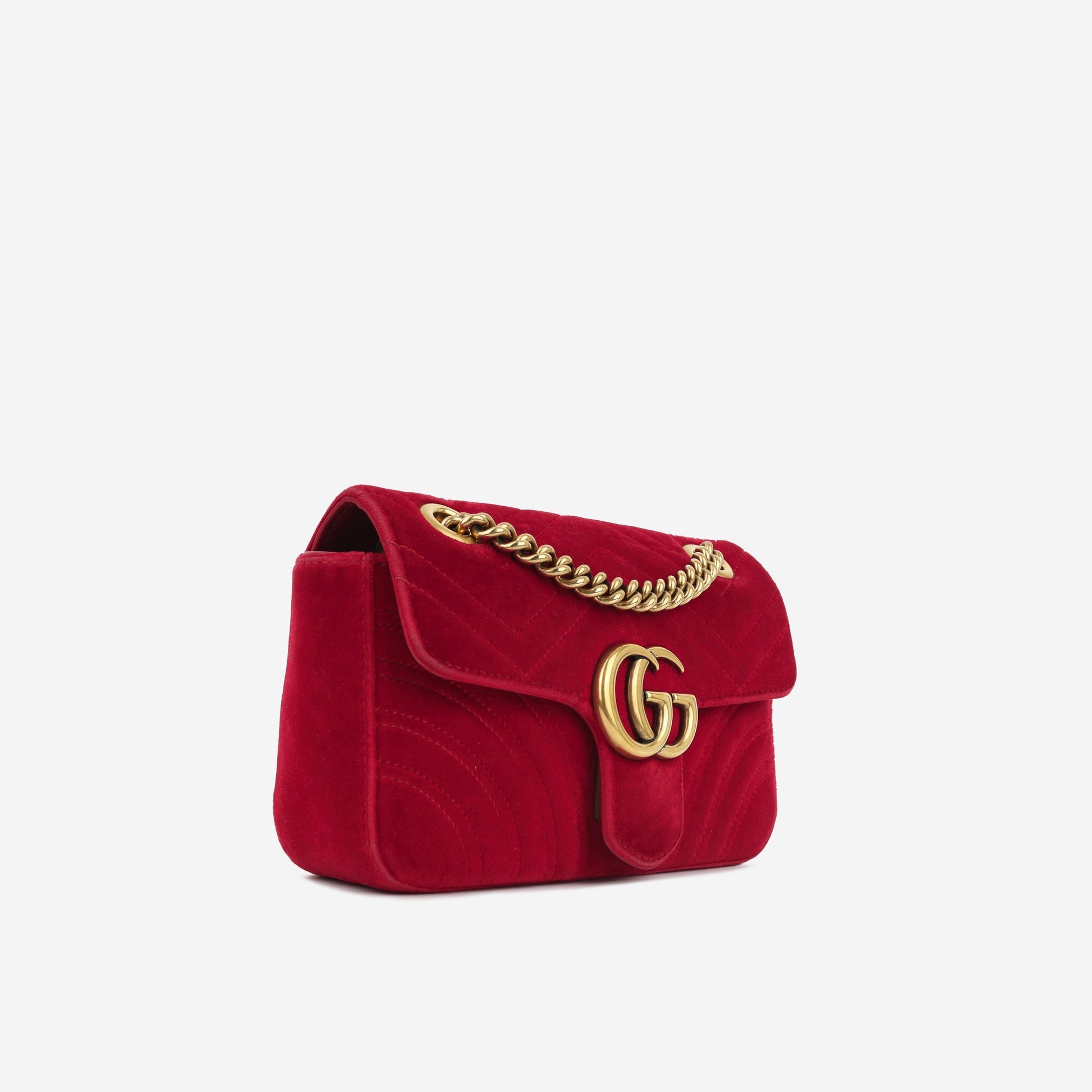 Gucci Marmont Velvet Shoulder Bag Mini Handbag Ghw