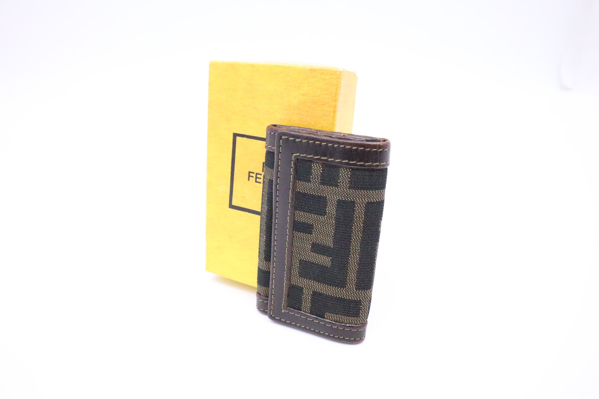 Fendi Key Case In Zucca Handbag Canvas Travel Bag