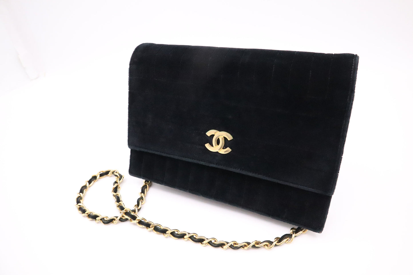 Chanel Velvet Black Shoulder Bag