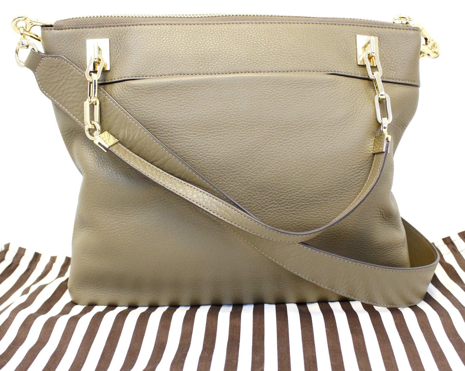 Henri Bendel Khaki Way Khaki Shoulder Handbag Leather Shoulder Bag