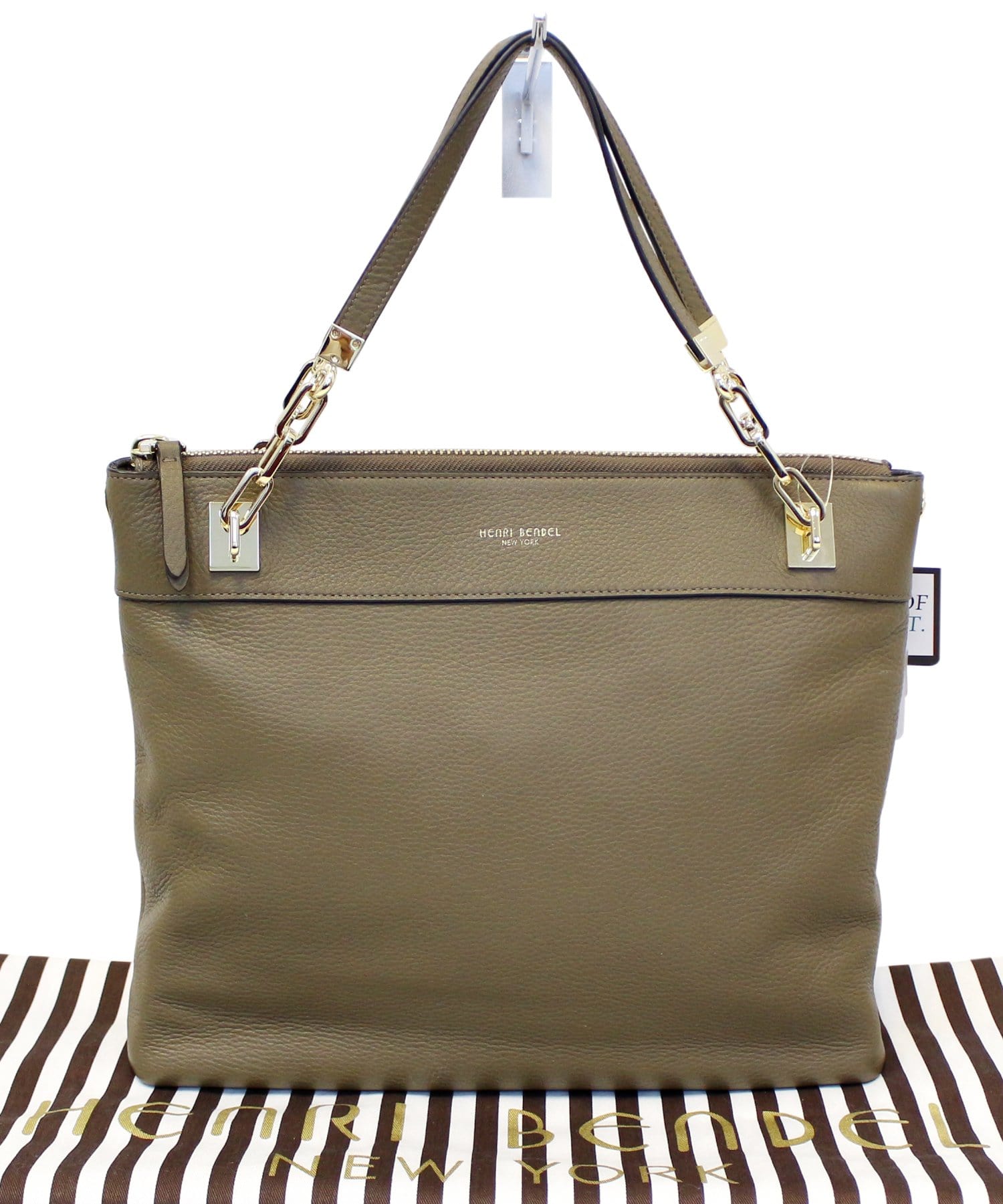 Henri Bendel Khaki Way Khaki Shoulder Handbag Leather Shoulder Bag