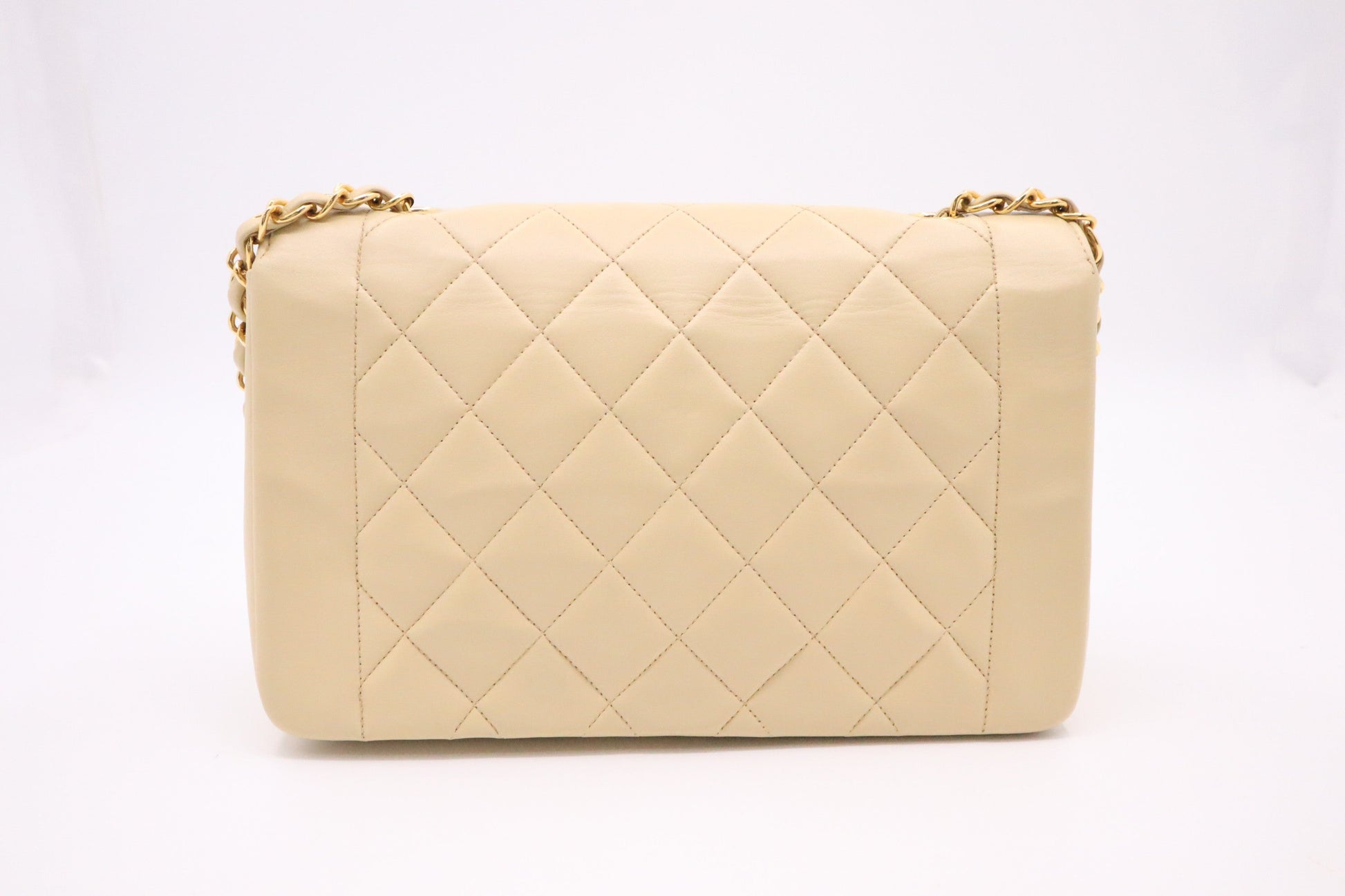 Chanel Diana Beige Leather Handbag