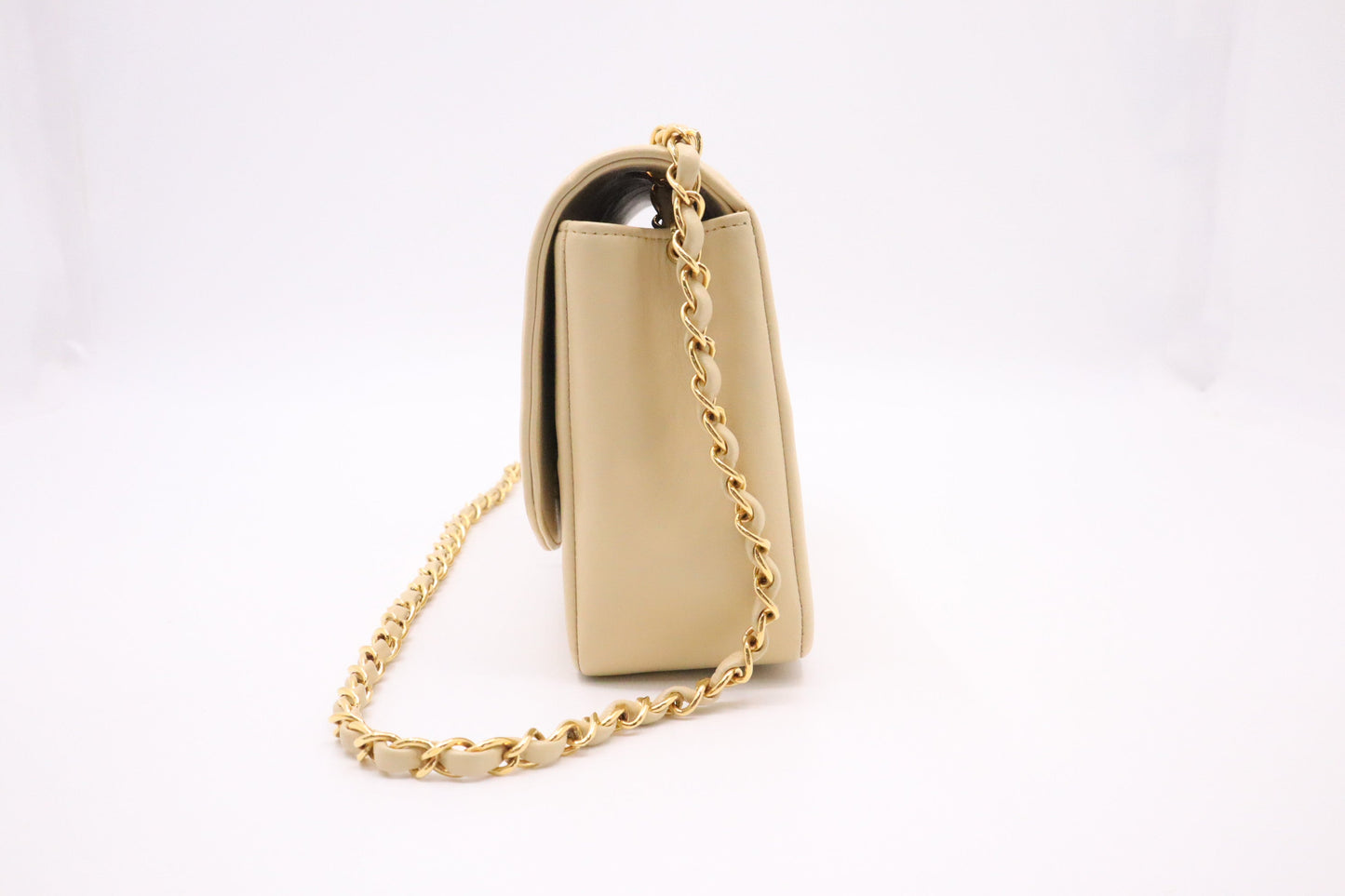 Chanel Diana Beige Leather Handbag