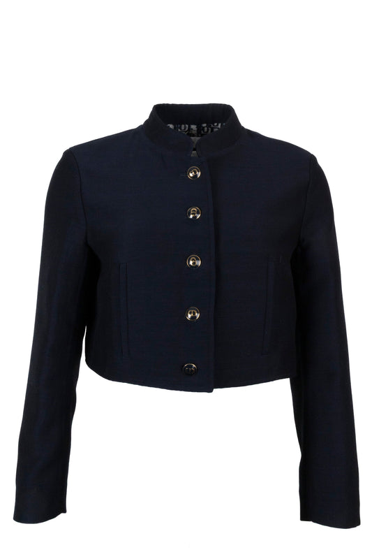 Dior Cropped Jacket Navy Handbag