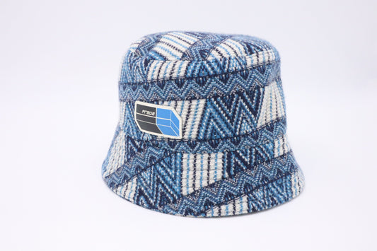 Prada Hat In Wool & Cashmere Handbag Blue Bucket Bucket Bag