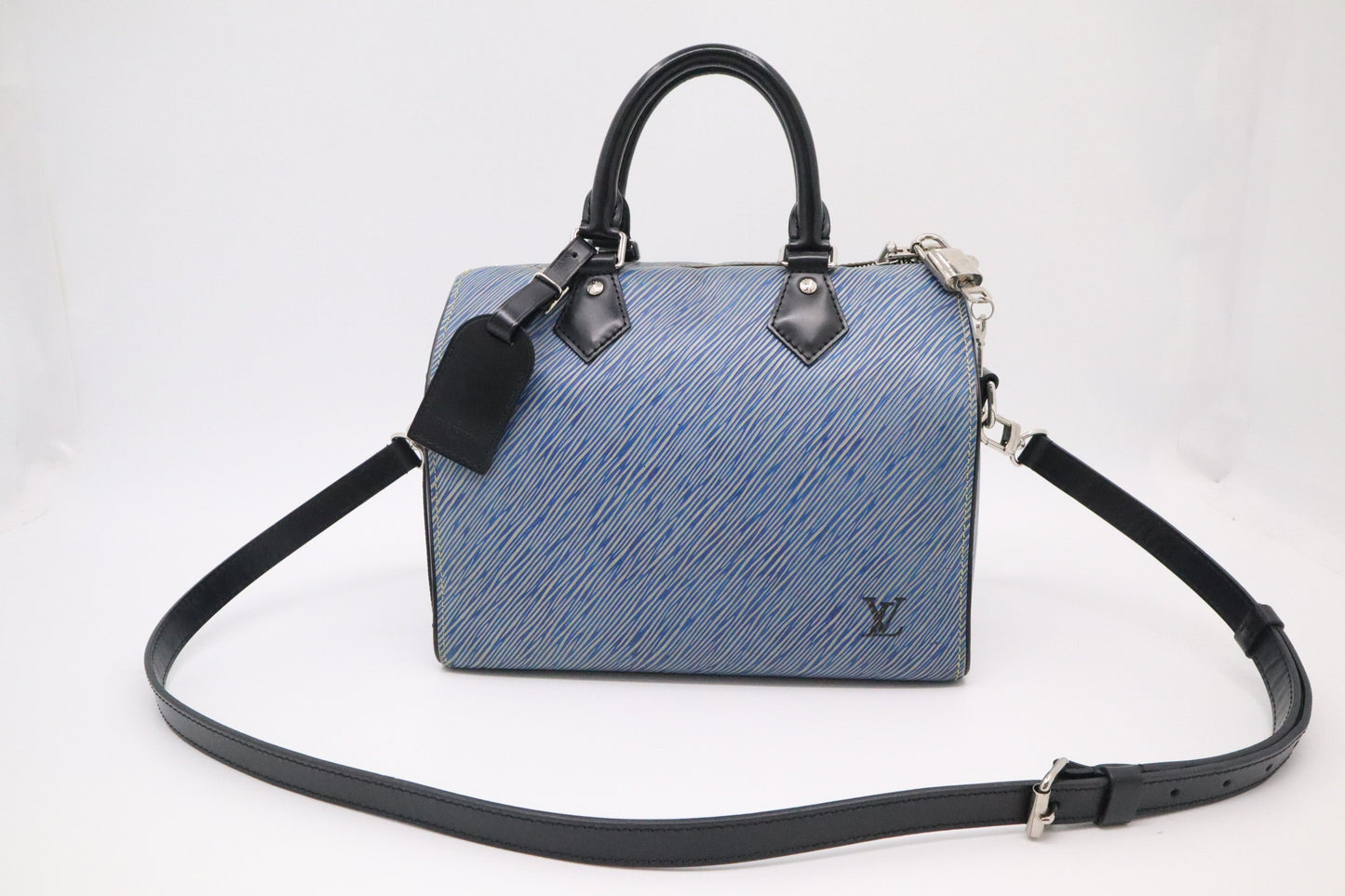 Louis Vuitton Speedy 25B Denim Blue Leather Epi Handbag
