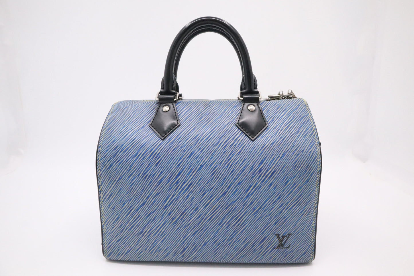 Louis Vuitton Speedy 25B Denim Blue Leather Epi Handbag