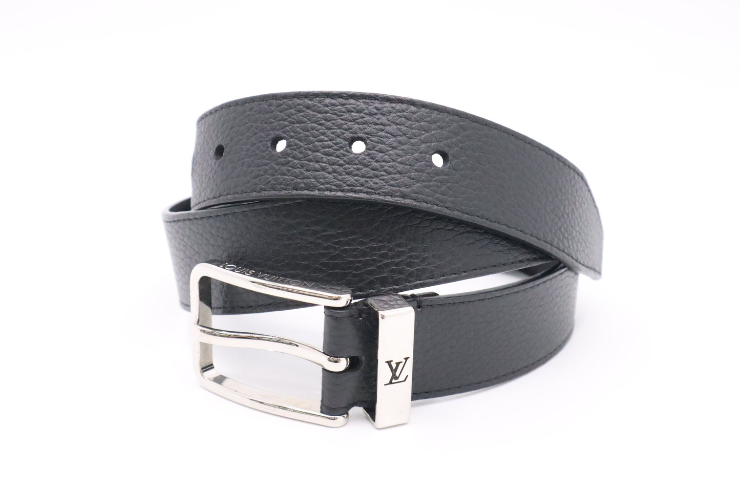Louis Vuitton Belt Leather Black Black Leather