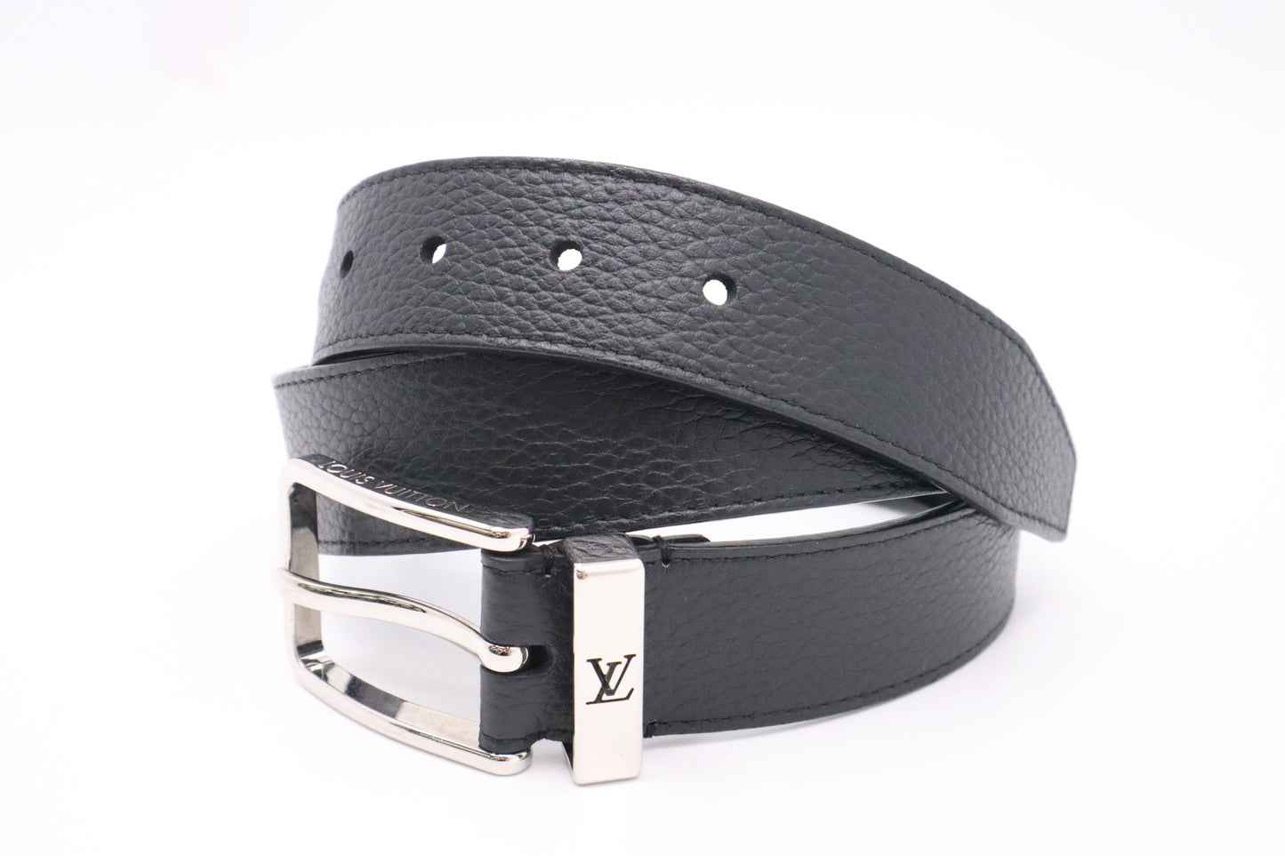 Louis Vuitton Belt Leather Black Black Leather