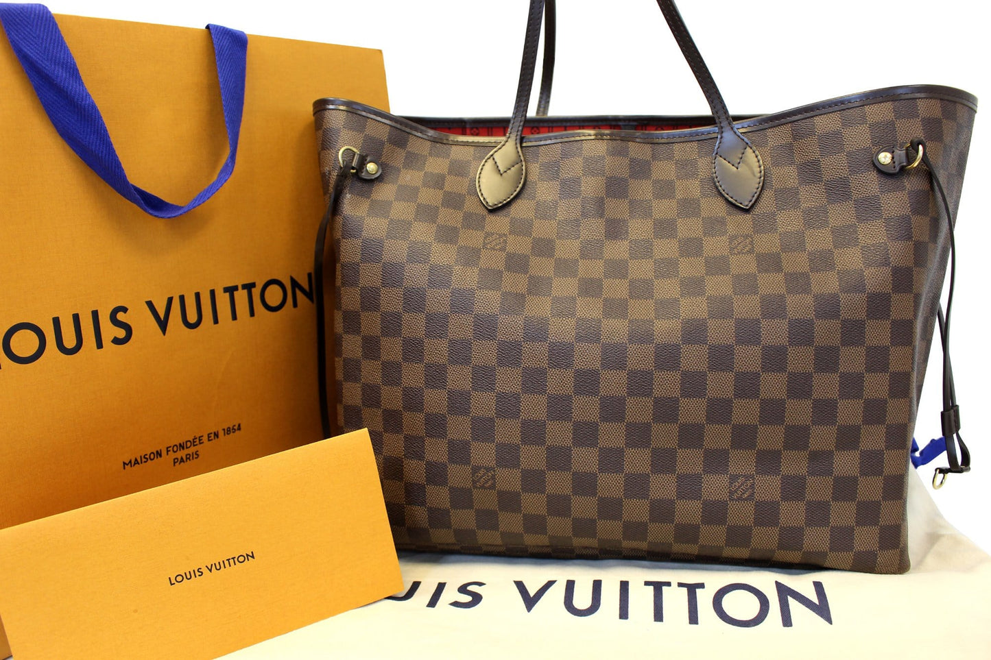 Louis Damier Ebene Neverfull Gm Tote Bag Brown Shoulder Bag