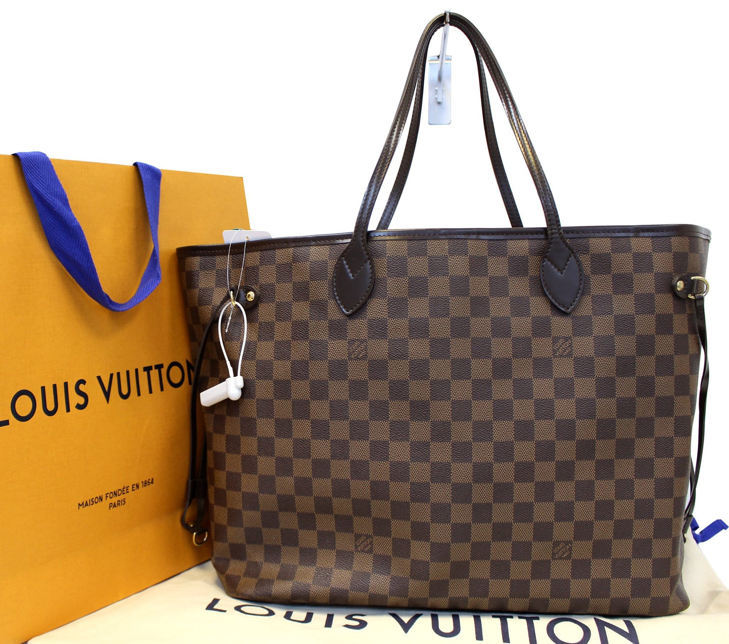 Louis Damier Ebene Neverfull Gm Tote Bag Brown Shoulder Bag