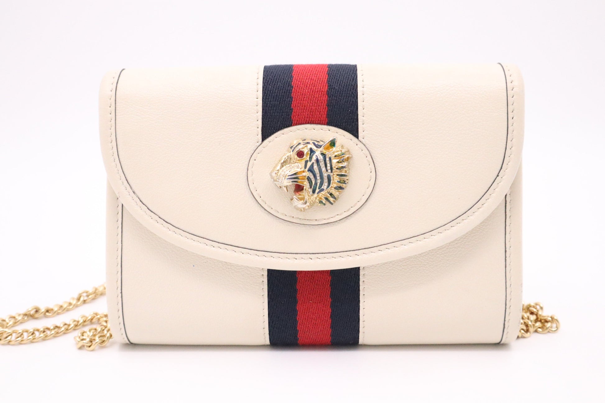 Gucci Rajah Leather White Mini Crossbody Bag