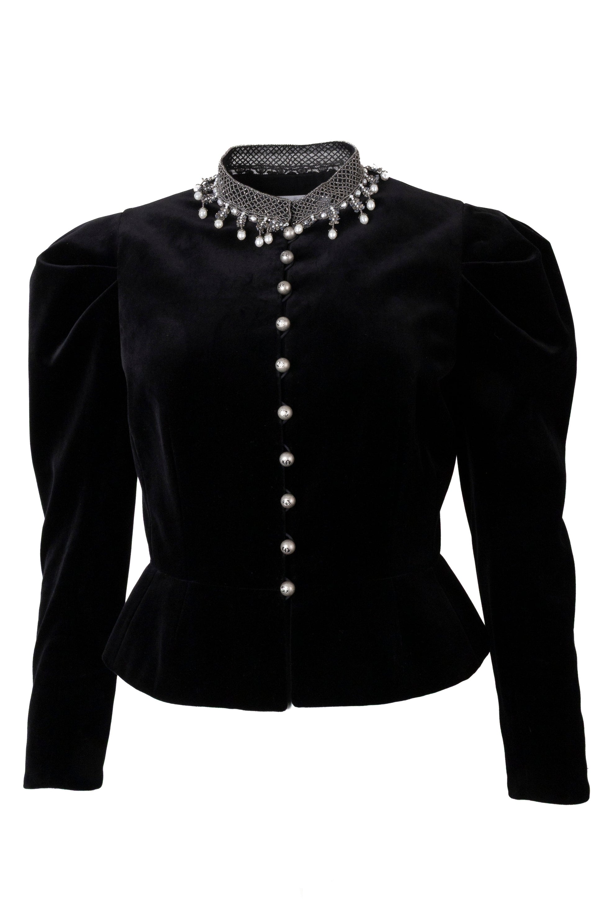 Dior Pearl Jacket Velvet Cruise Black Handbag